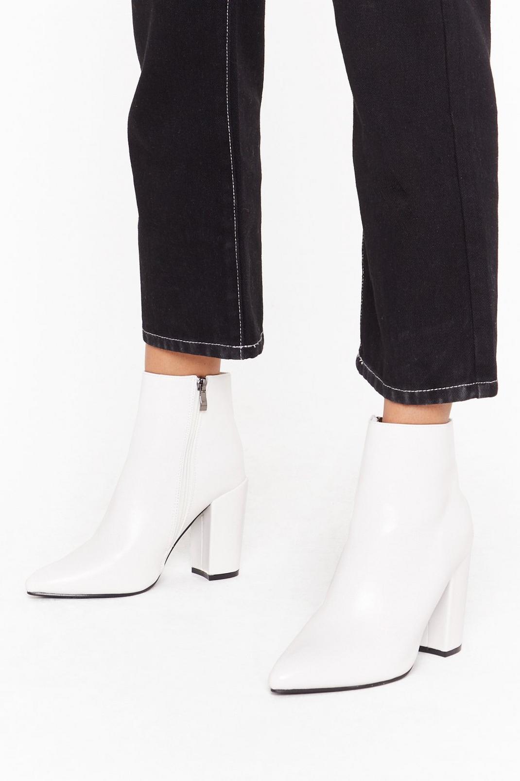 Point Out Faux Leather Ankle Boots image number 1