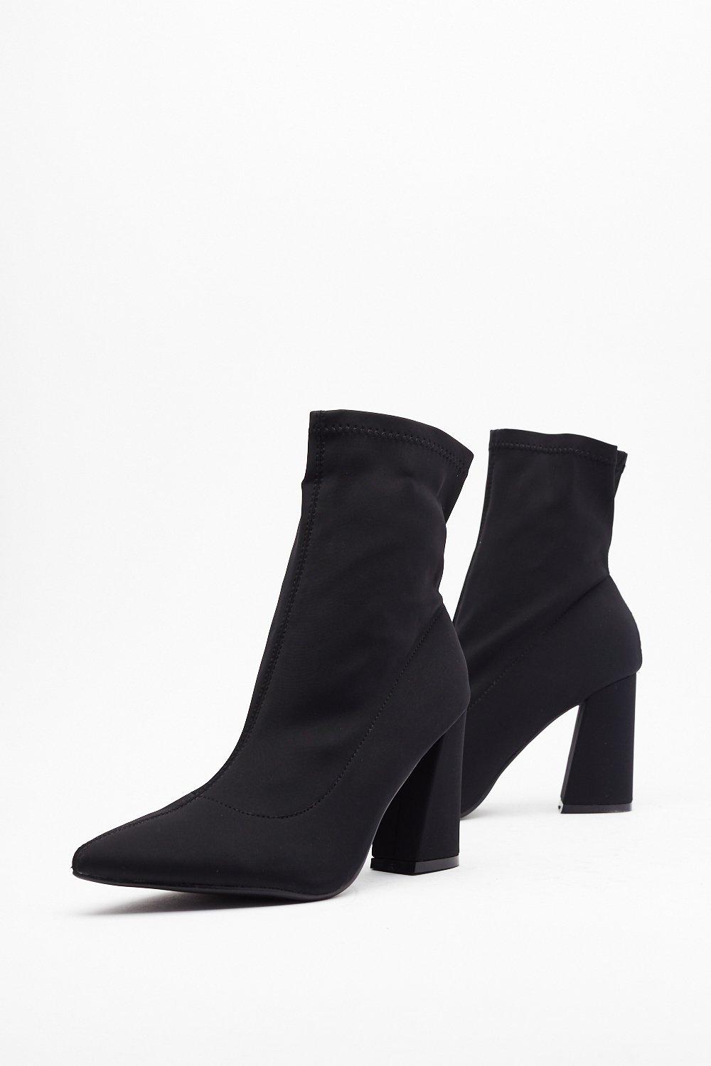 Flared heel hot sale sock boots