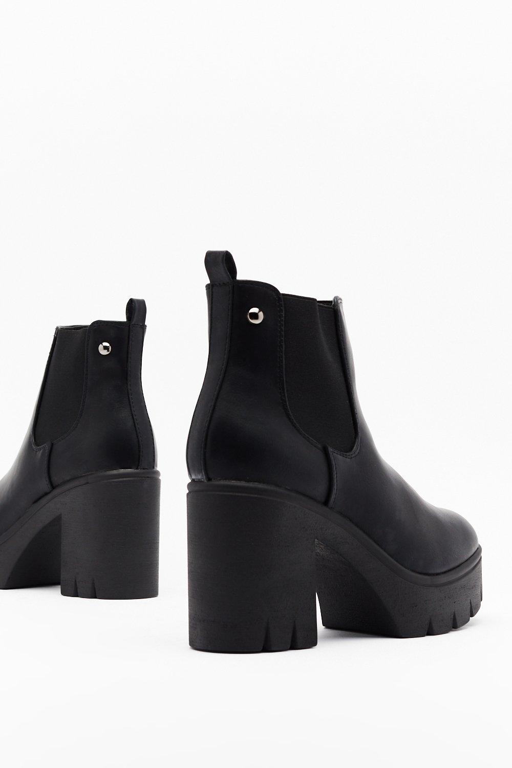 Chunky cleated heel clearance boots