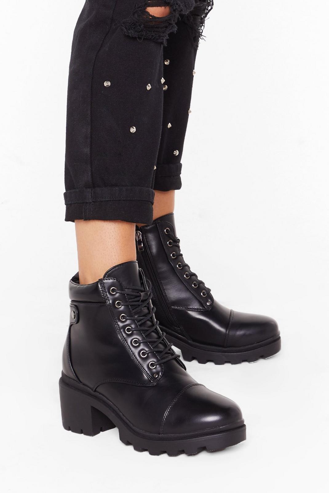 Climb to the Top Lace-Up Ankle Boots image number 1