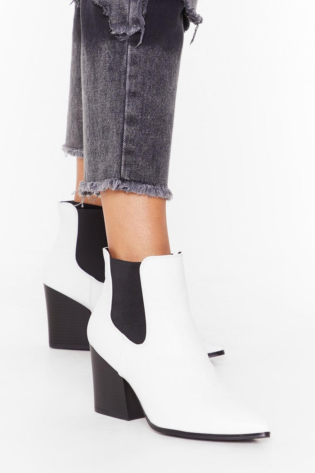 Faux leather heeled chelsea boots image number 1