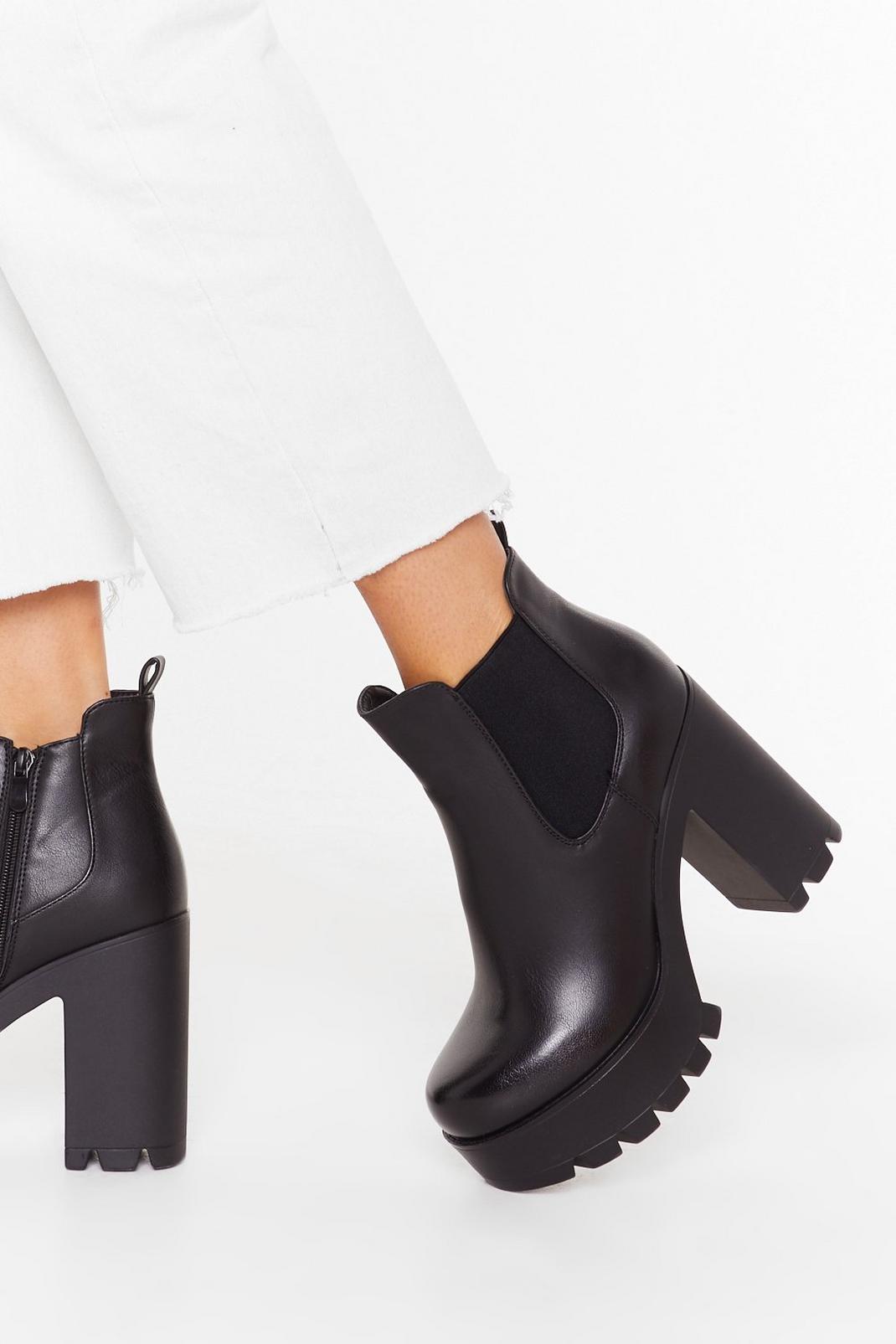 Big Cleated High Heeled Chelsea Boots image number 1