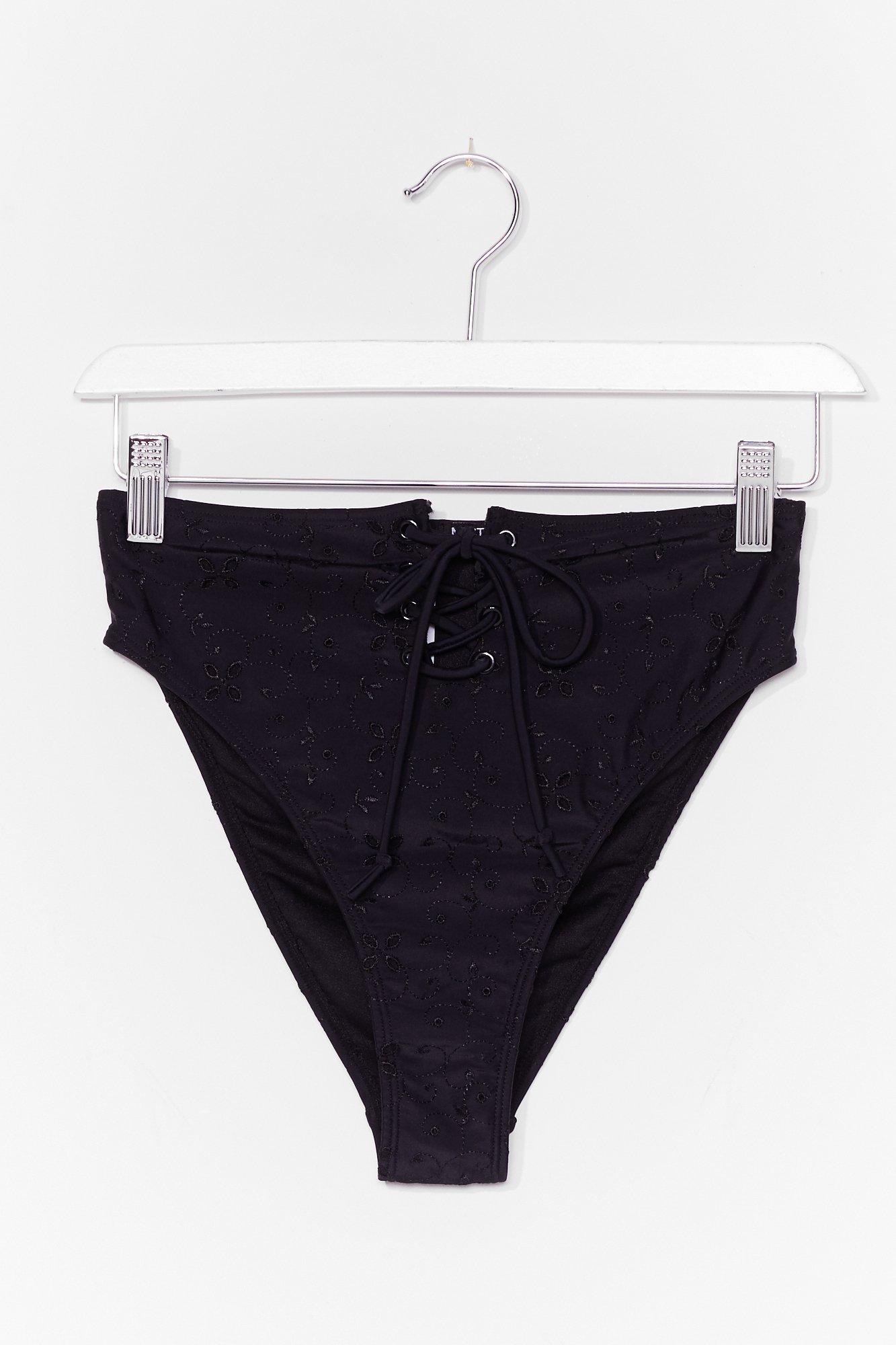 black tie up bikini bottoms