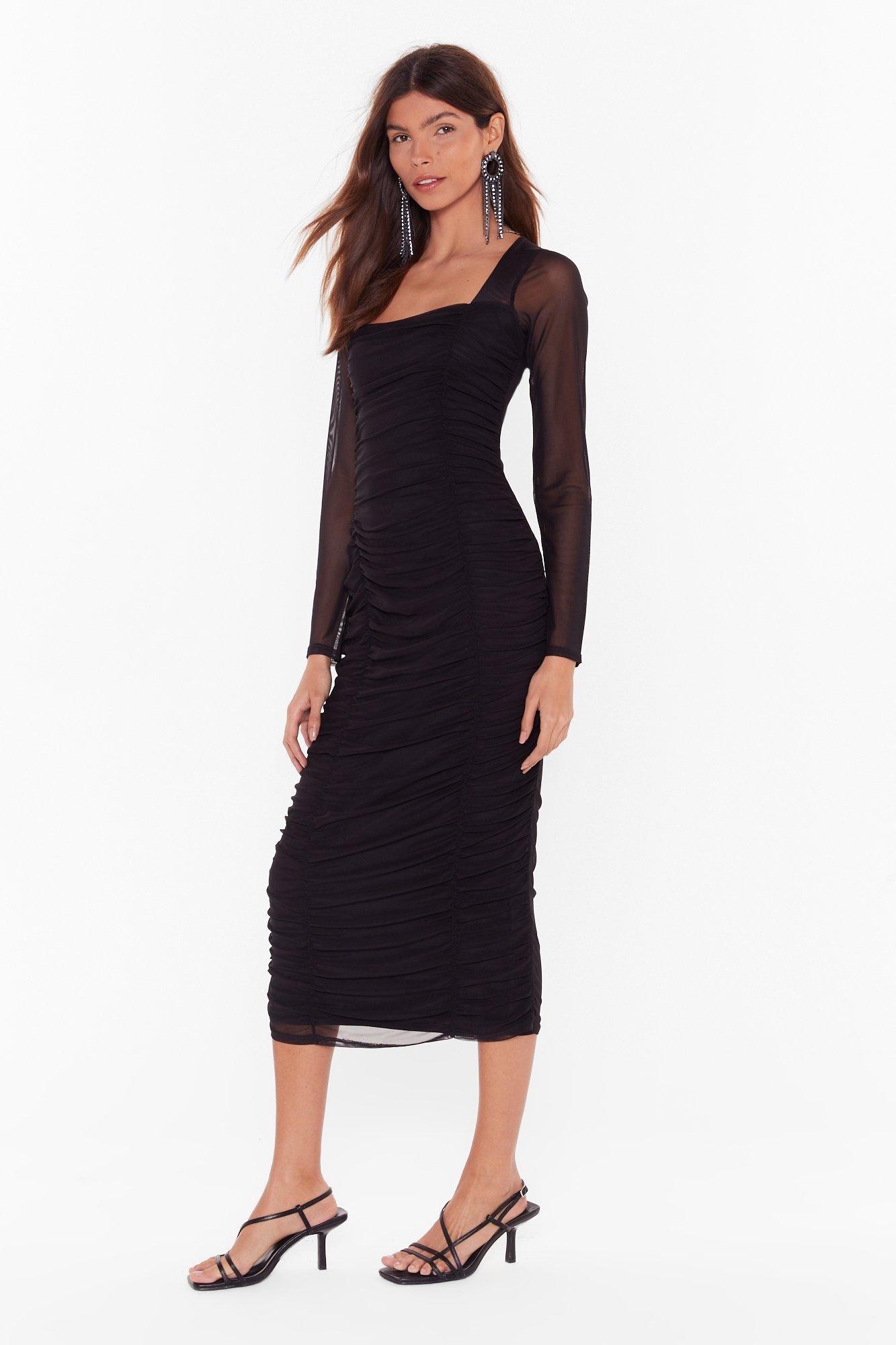 Mesh behaviour 2025 ruched dress