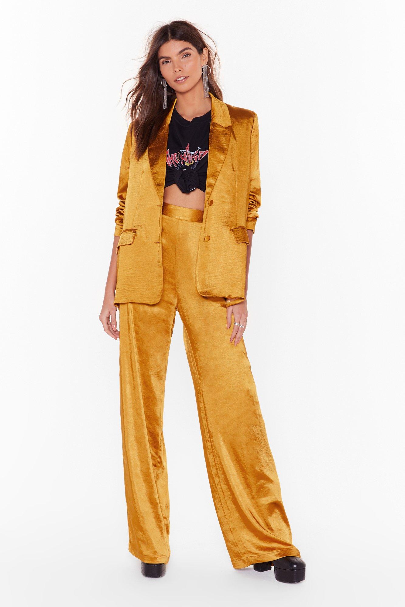 mustard pantsuit
