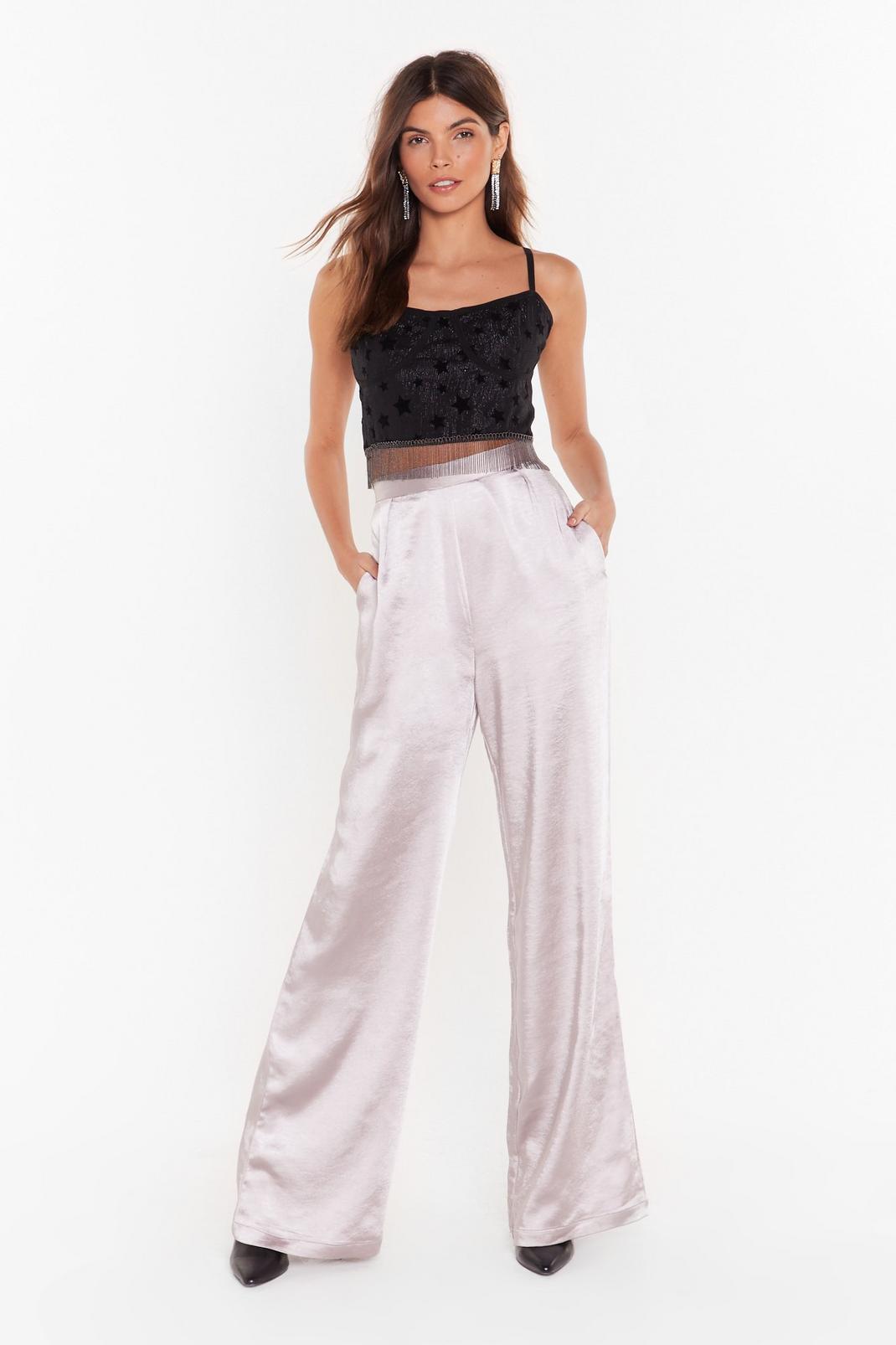Whatever Satins Wide-Leg Trousers image number 1