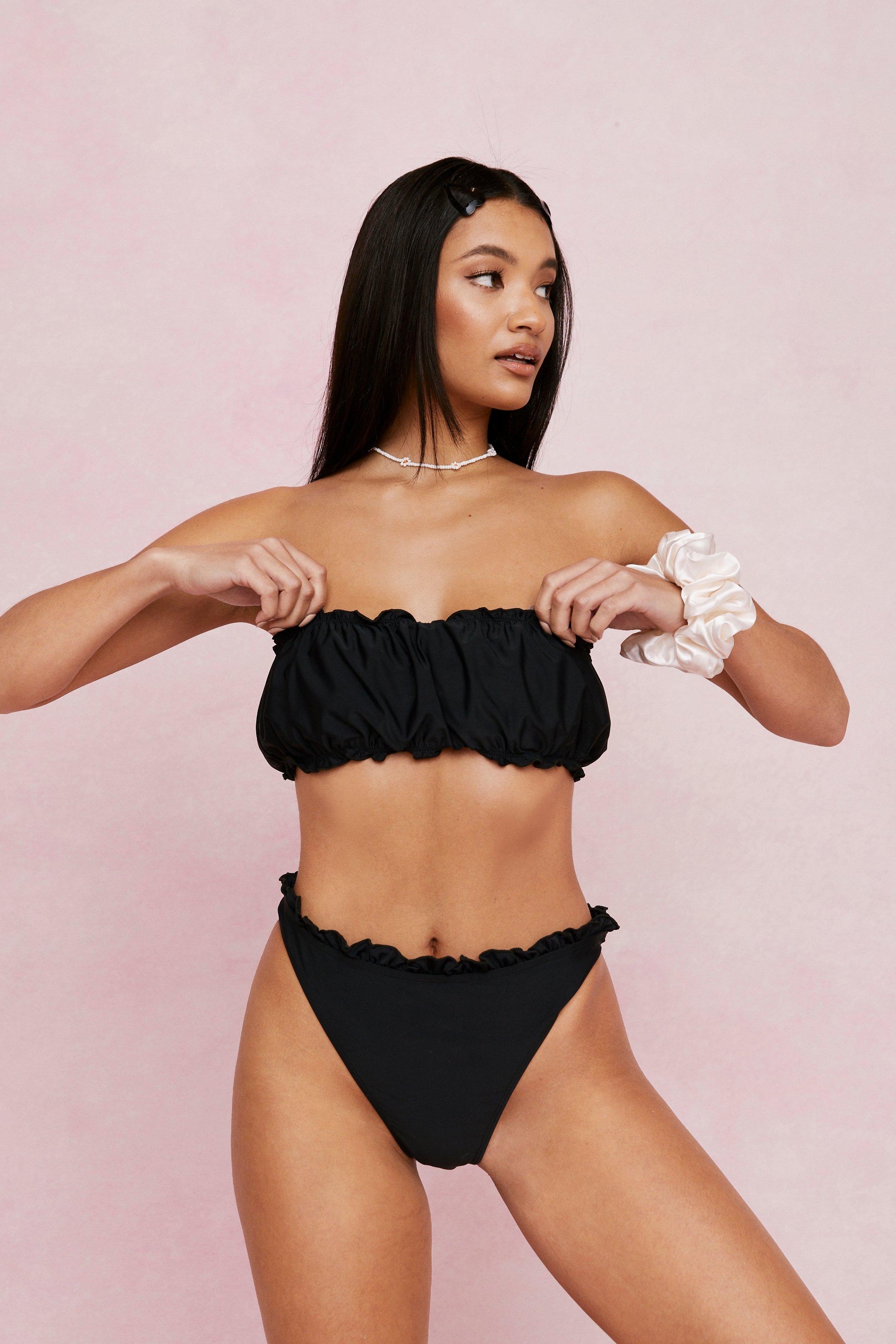 ruffle bandeau bikini set