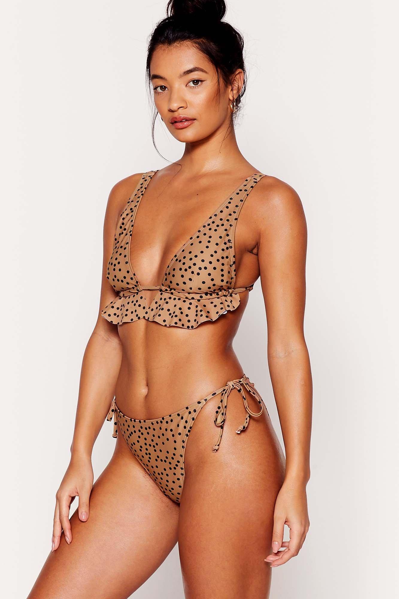 Spot to Go Strappy Halter Bikini Top Nasty Gal