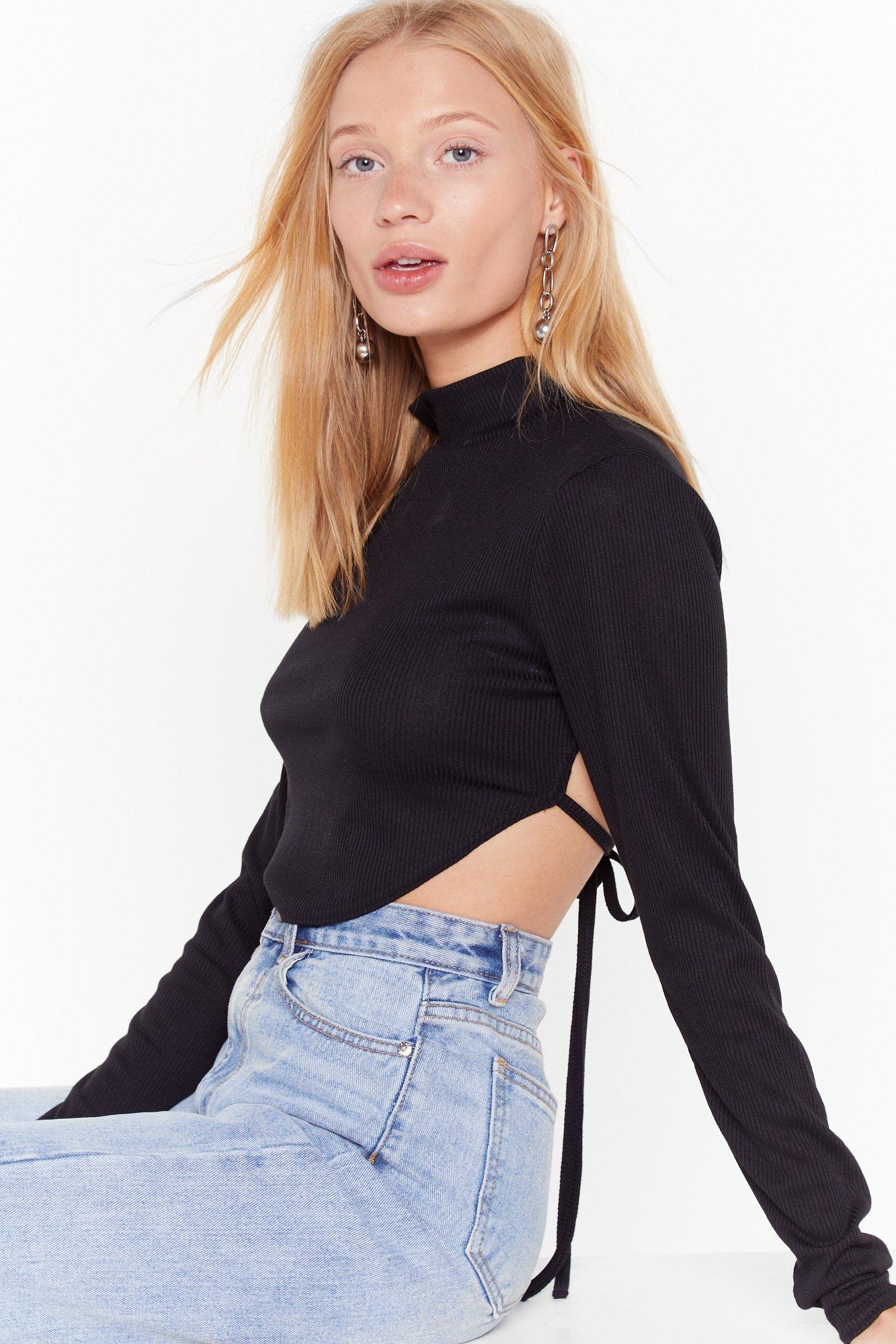 Ribbed High Neck Backless Crop Top | Nasty Gal