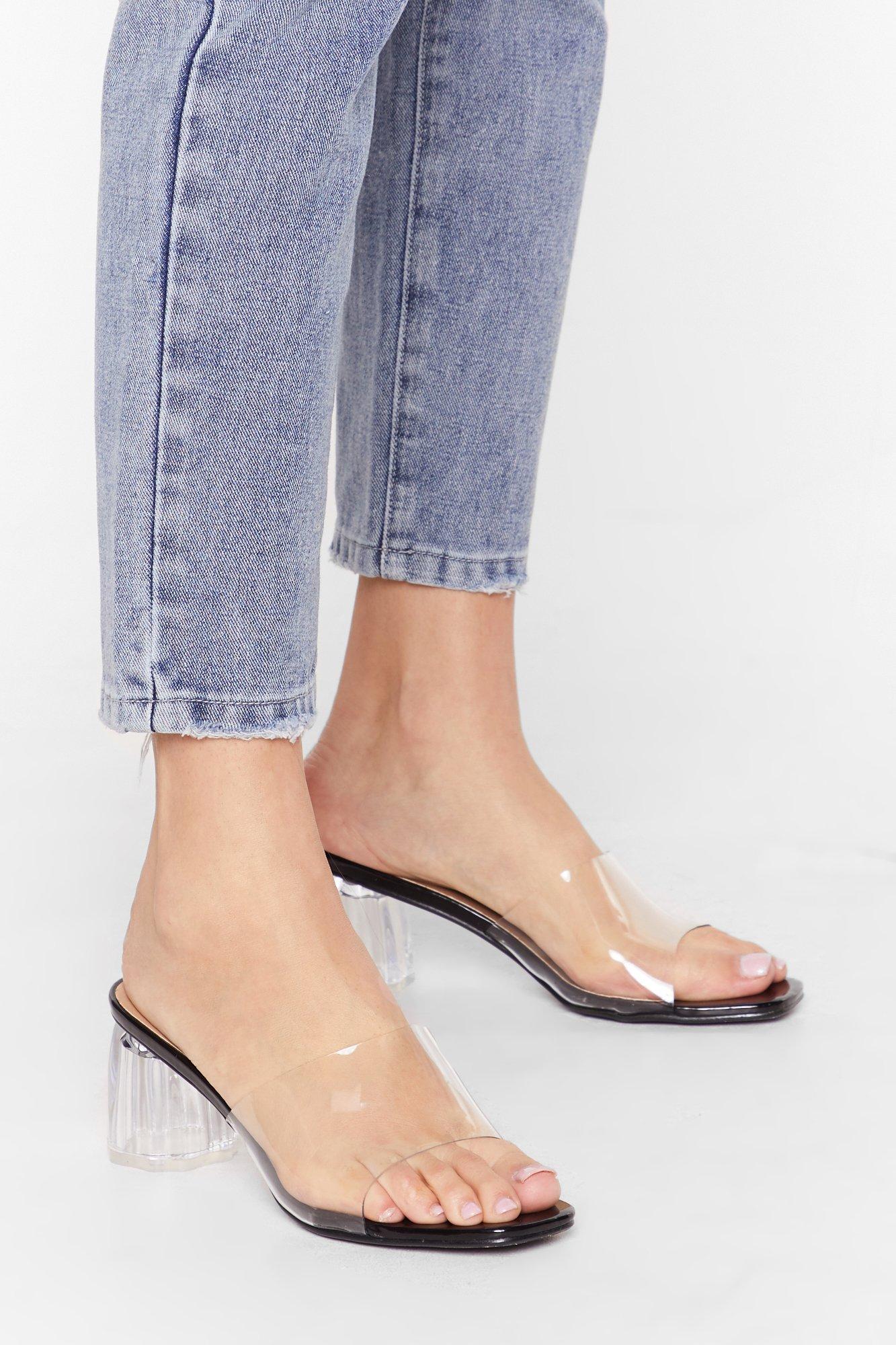 Clear Your Schedule Block Heel Mules Nasty Gal