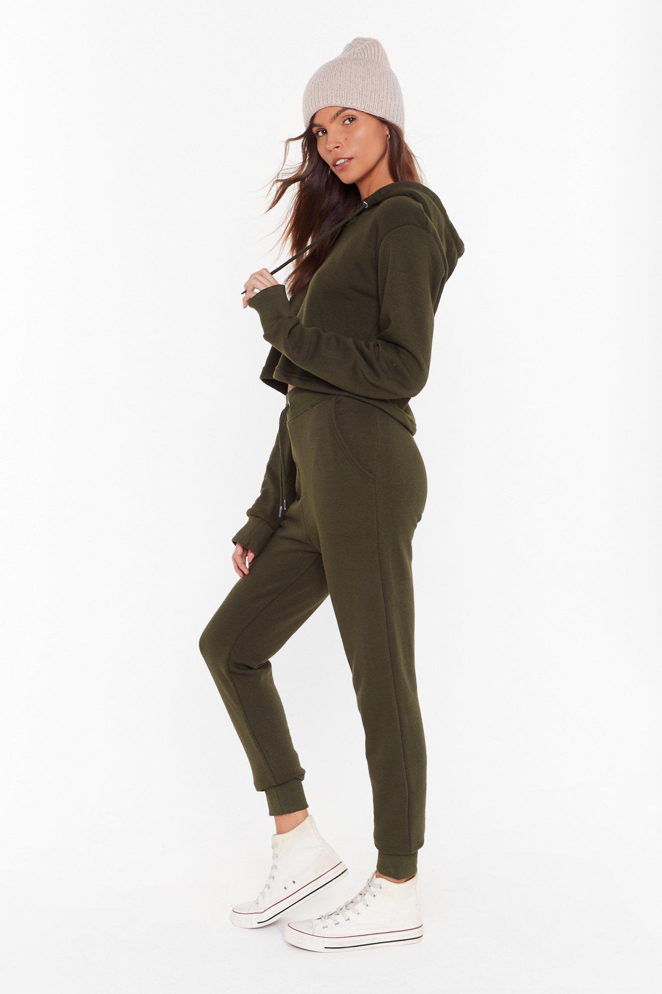 Go Easy Cropped Hoodie and Joggers Set Nasty Gal