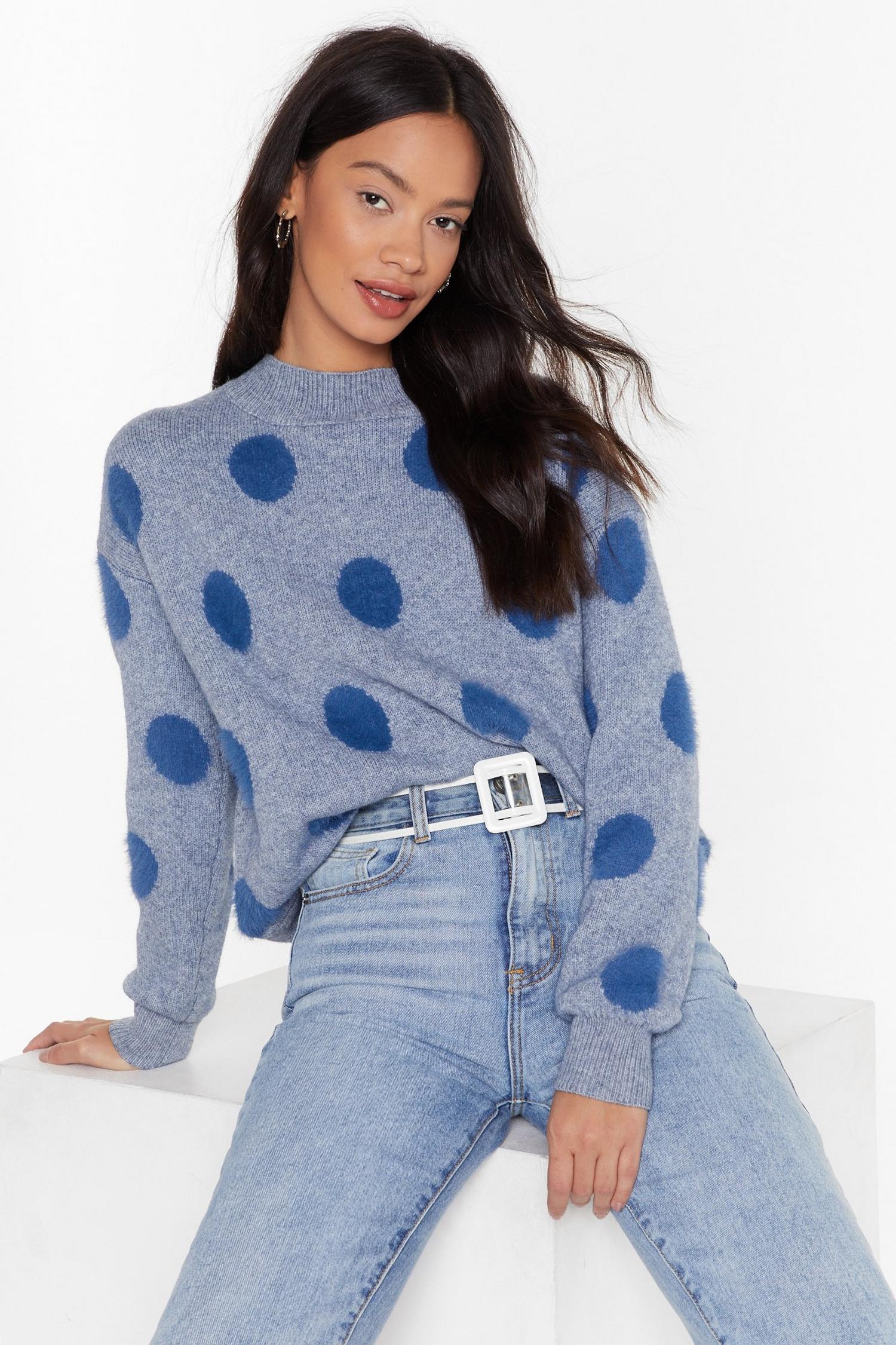 Dot Quite High Neck Polka Dot Jumper Nasty Gal