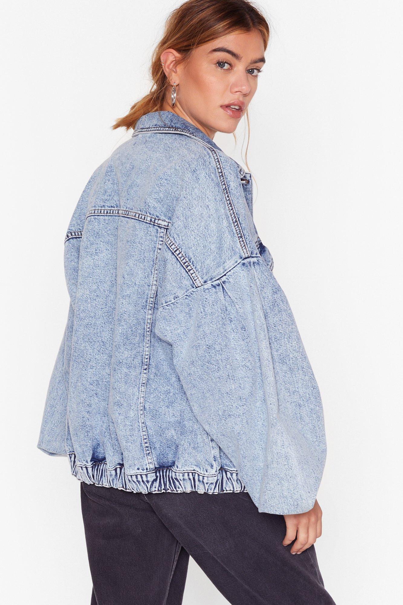 Veste en jean manche bouffante sale