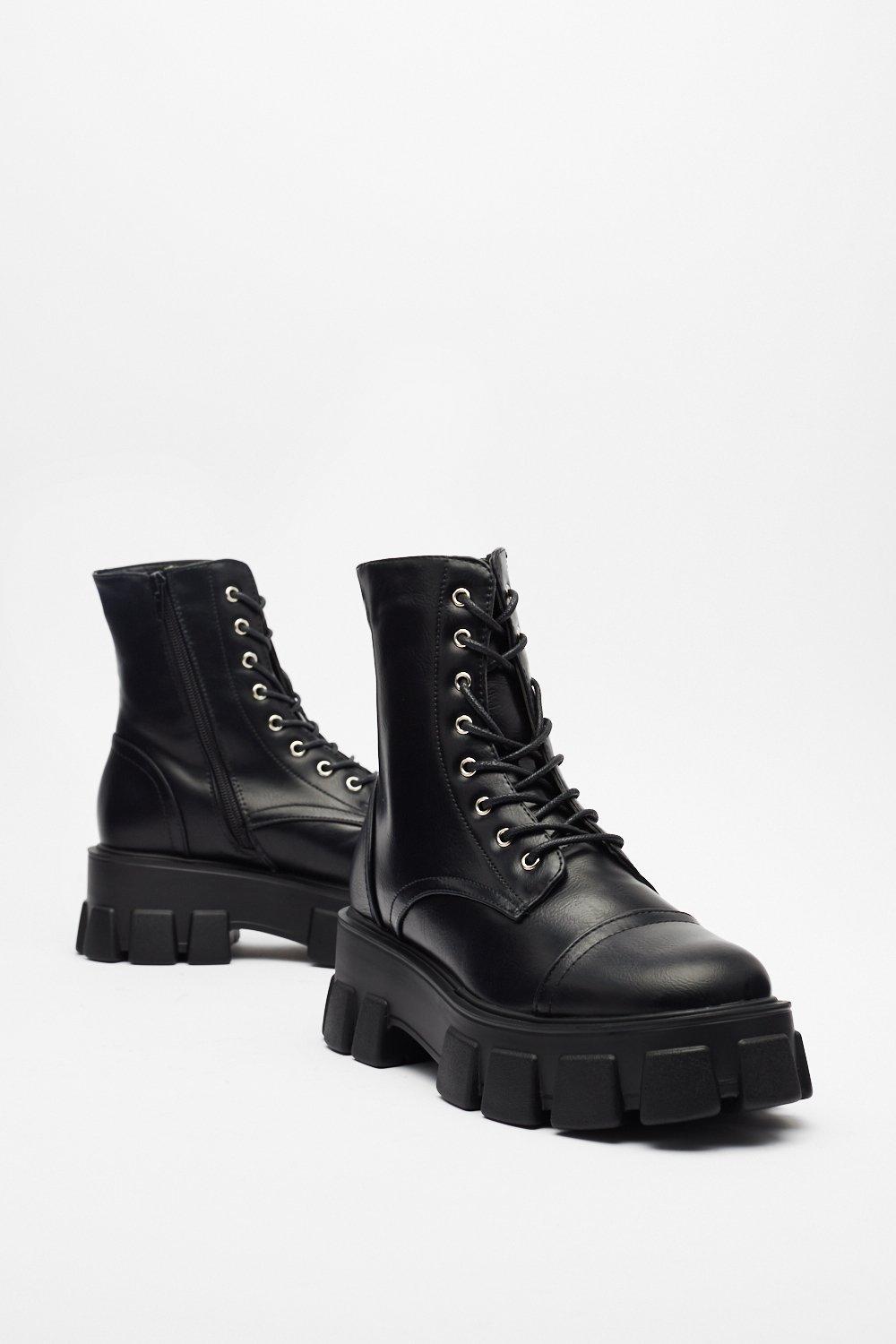 Cleated Chunky Biker Boots