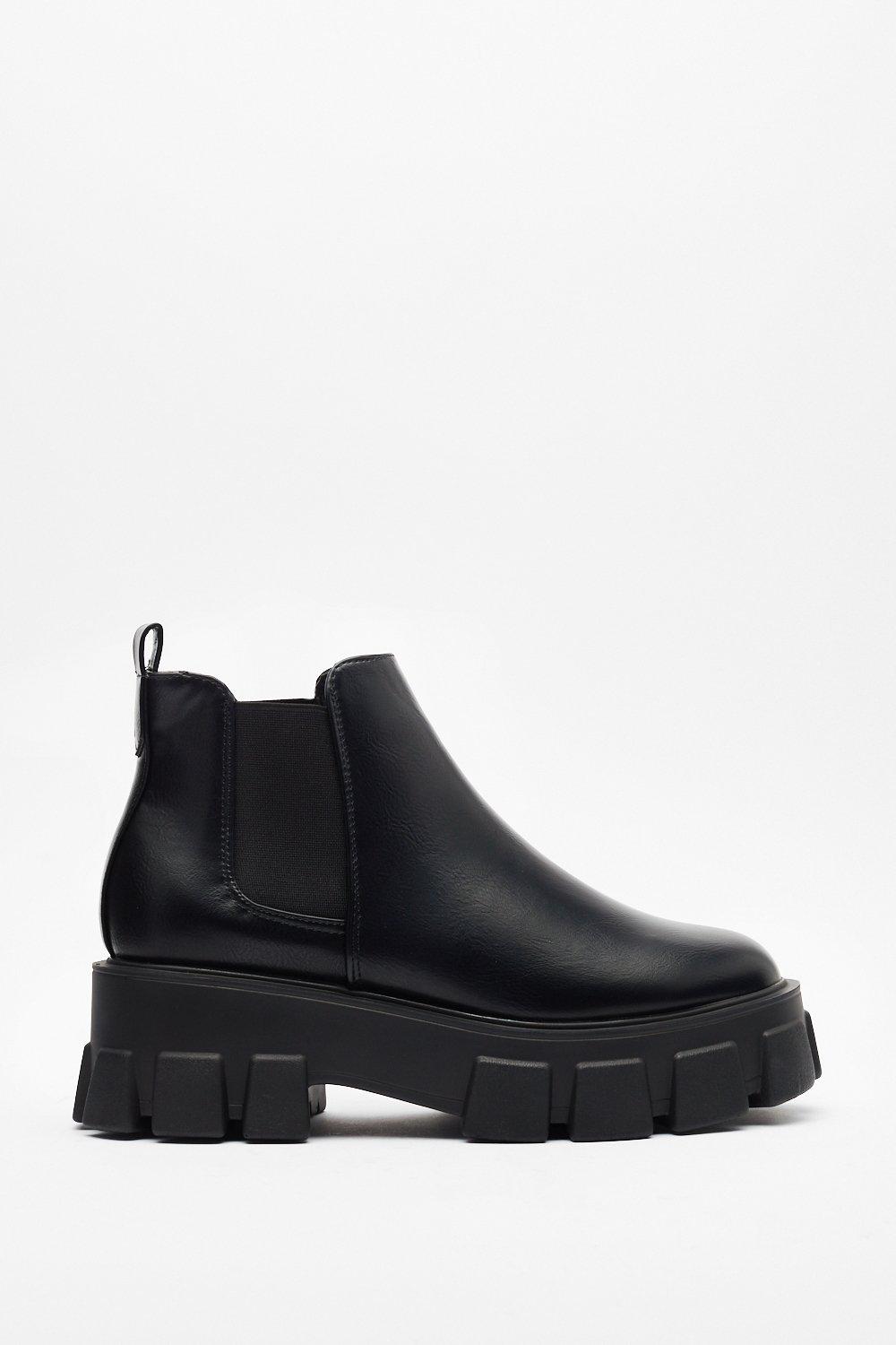 Chellysun chunky cleated heel chelsea clearance boots