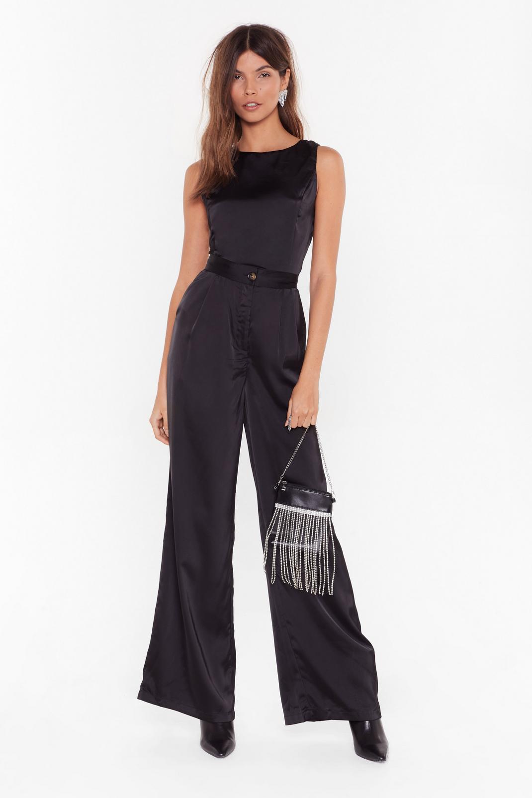 Sleek to Us Satin Wide-Leg Trousers image number 1