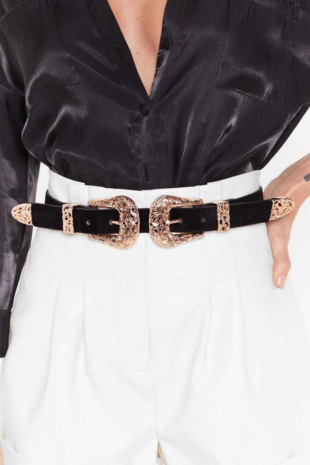 Double Up Faux Suede Western Belt image number 1
