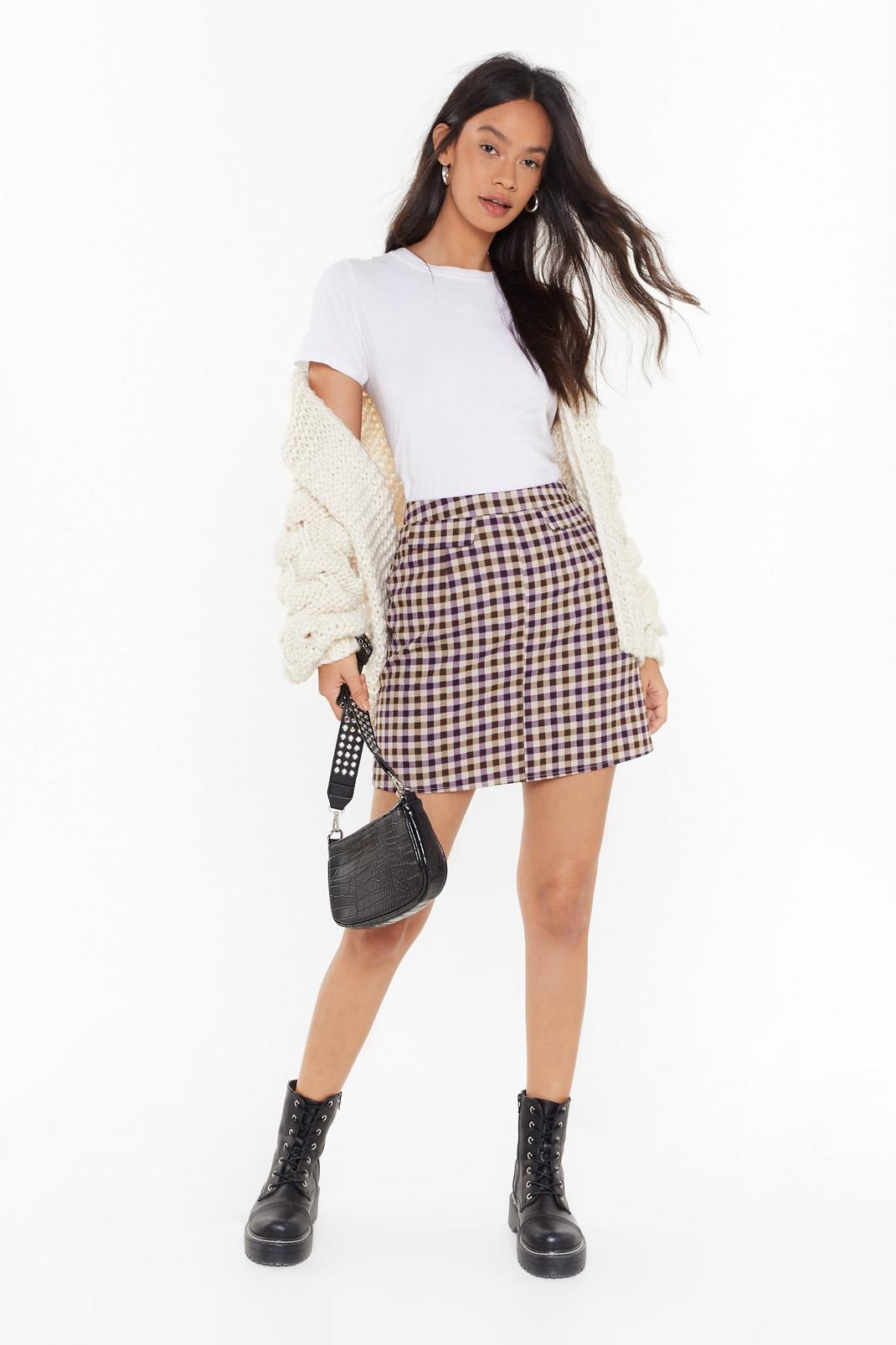 Mini jupe taille haute à imprimé carreaux Picnic love image number 1