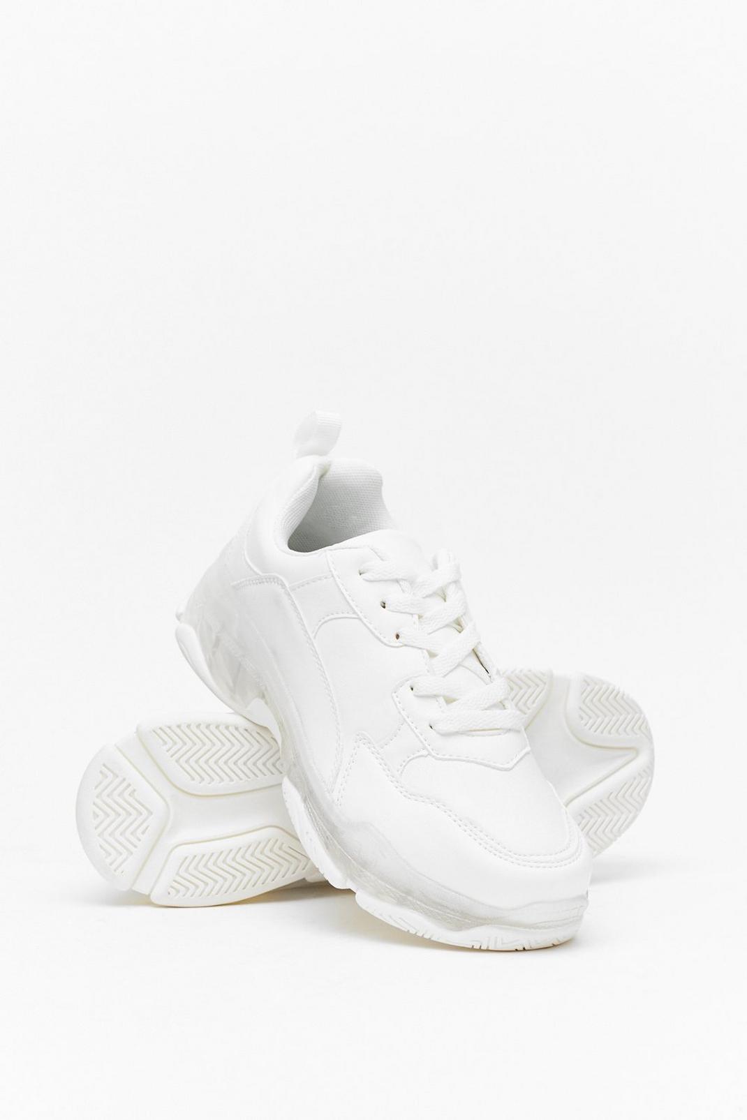 Faux Leather Bubble Sneakers with Padded Ankle image number 1