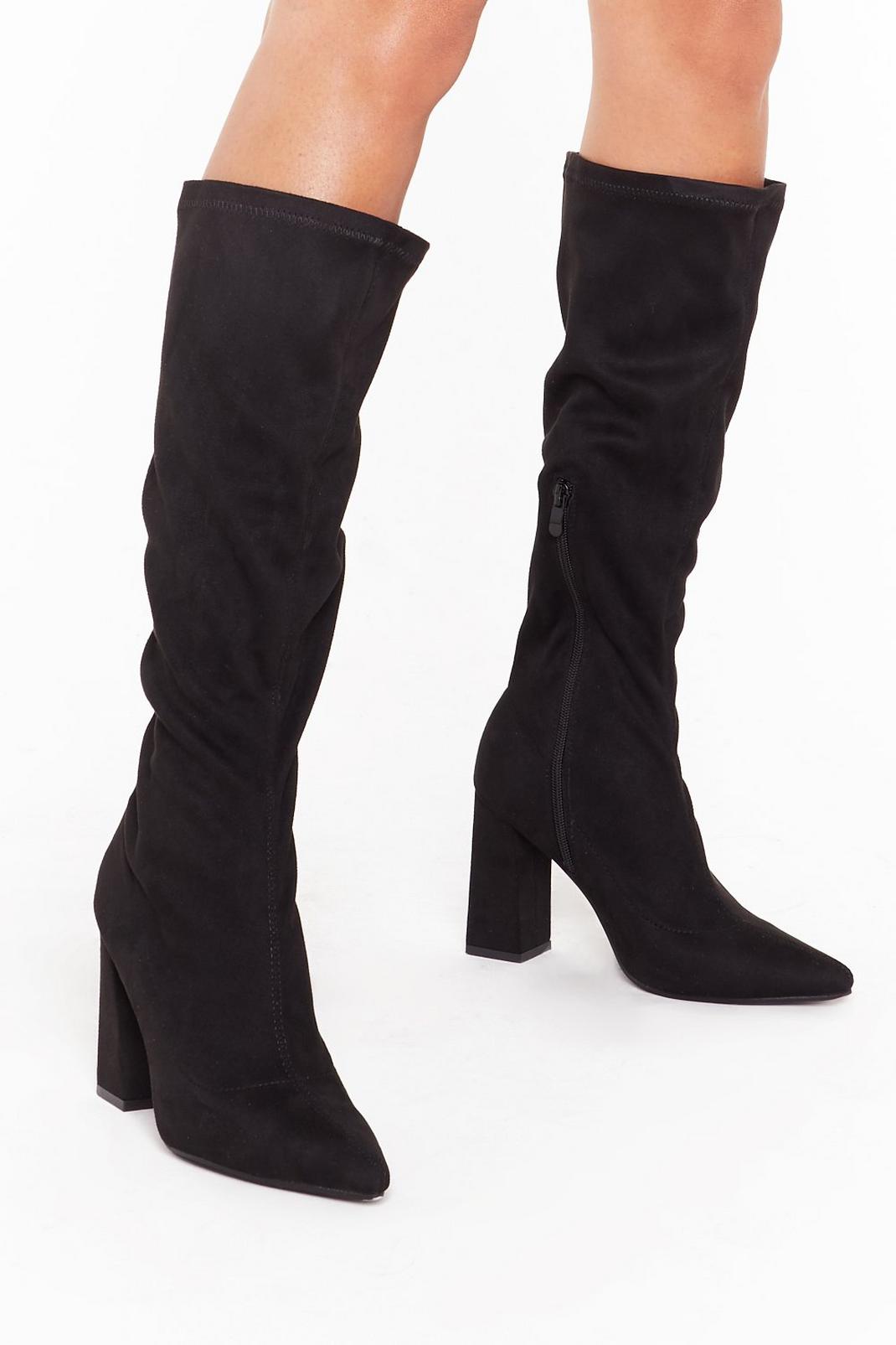 Let Me Point Out Faux Suede Knee High Boots image number 1