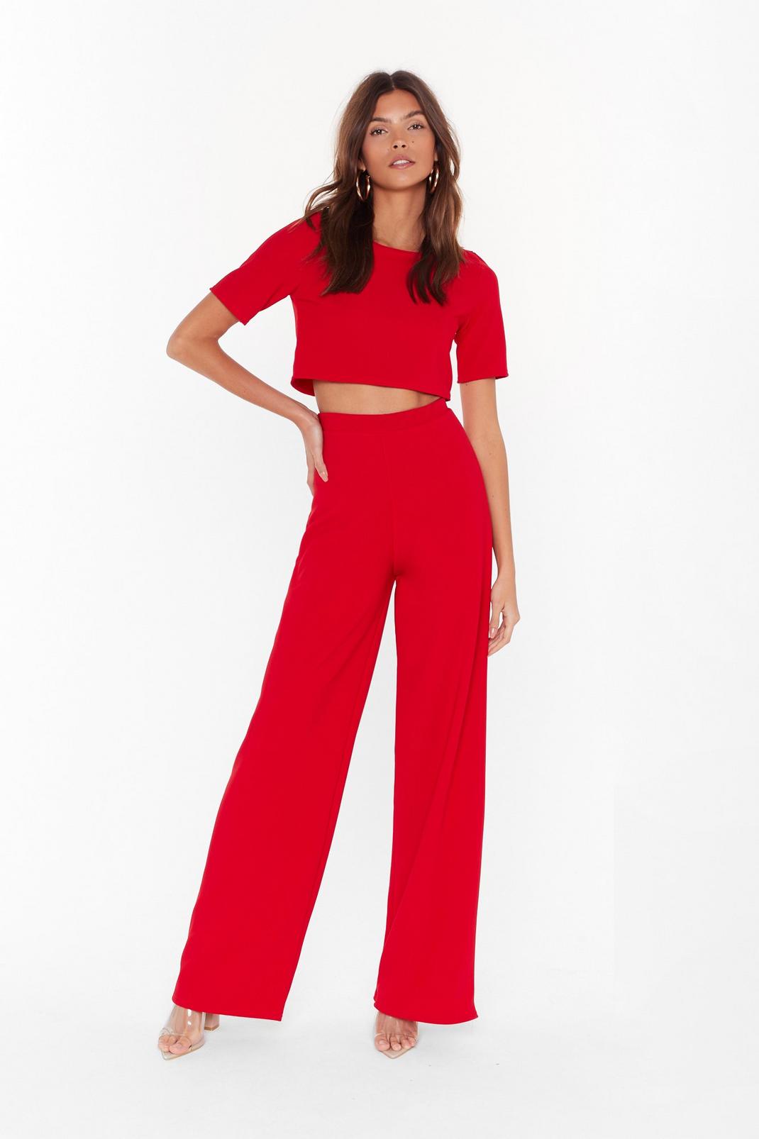 Happy Together Ribbed Crop Top and Wide-Leg Pants Set | Nasty Gal