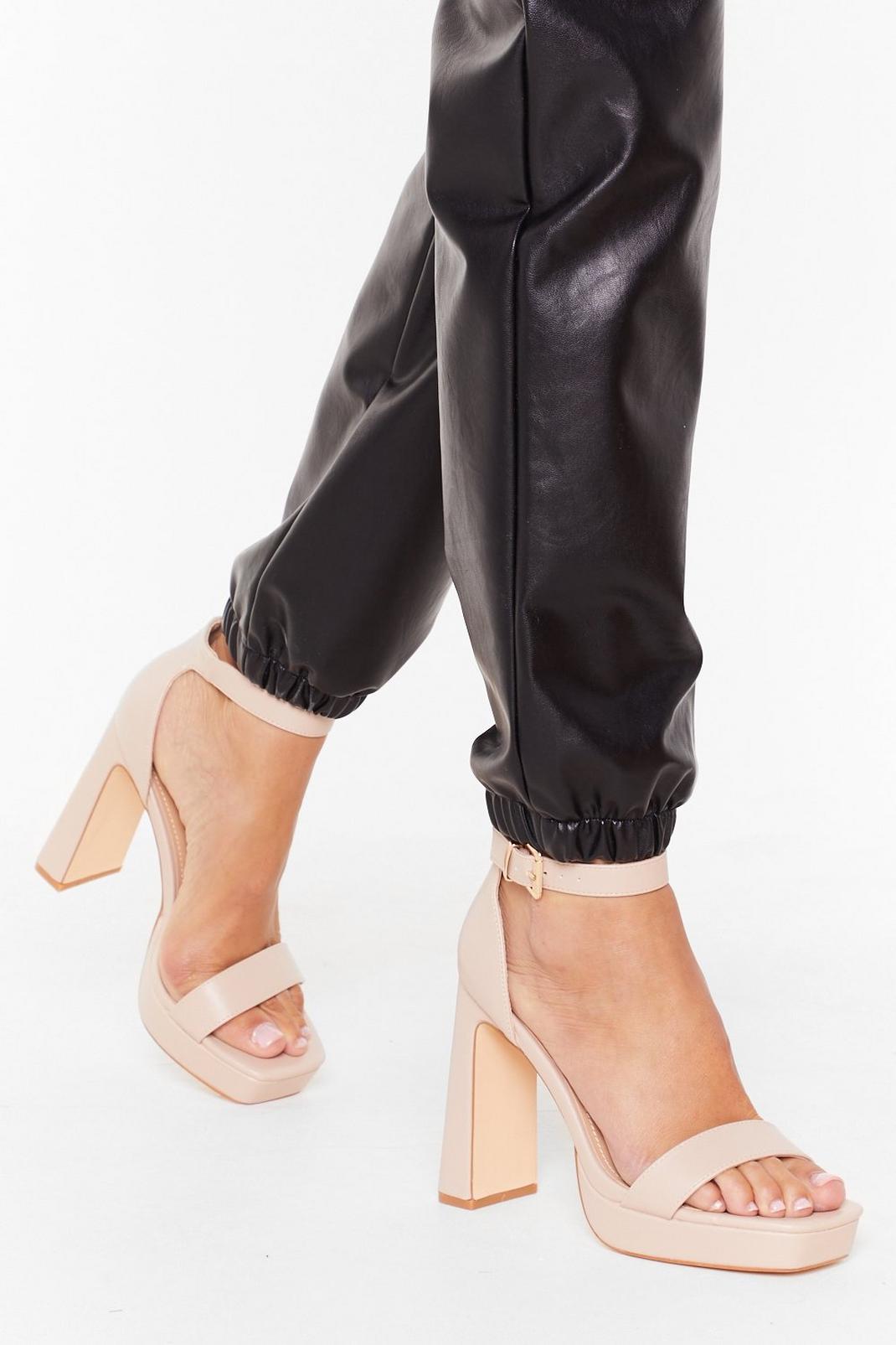 We Don't Flare Anymore Faux Leather Platform Heels image number 1