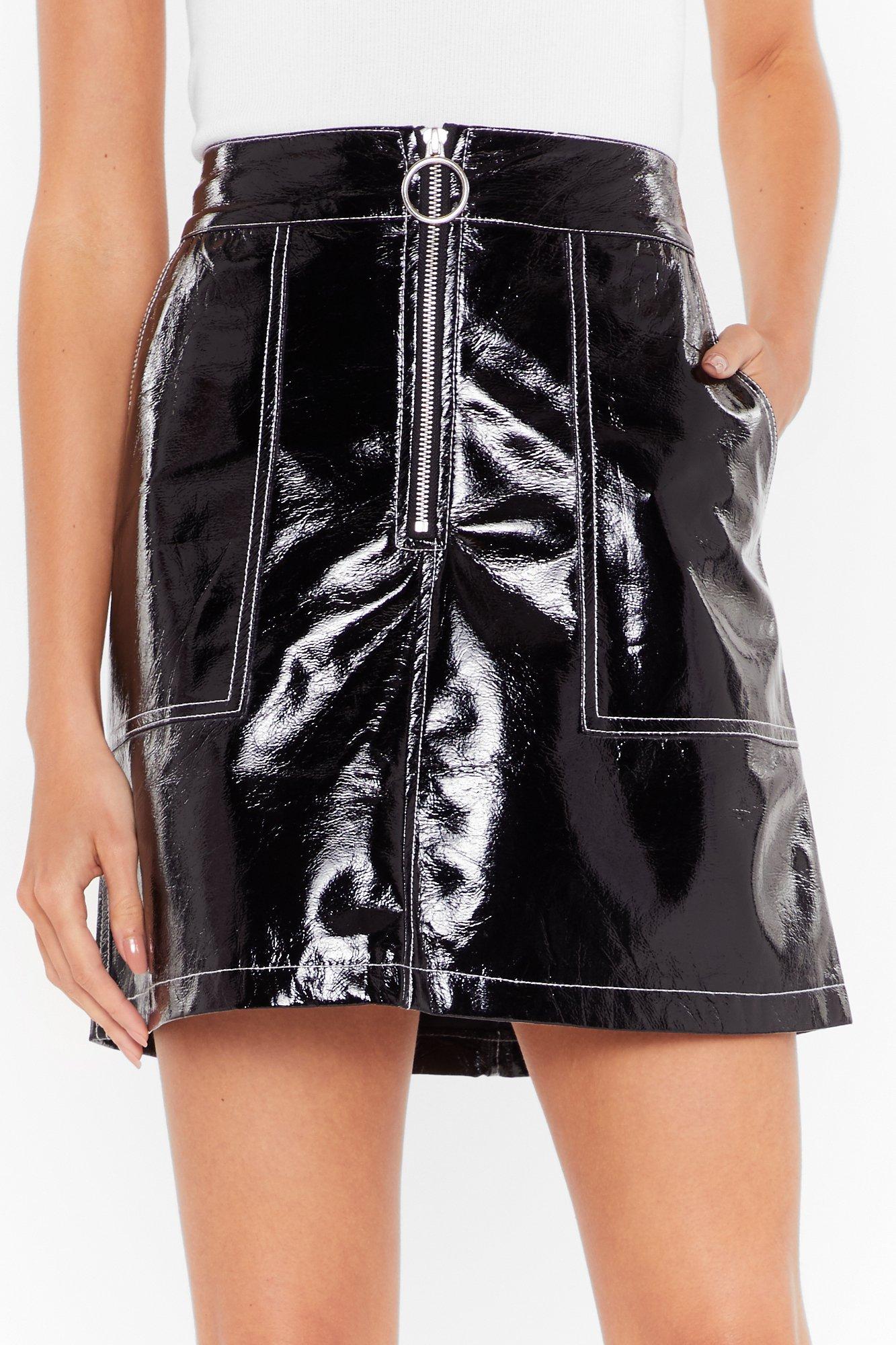 Vinyl contrast skirt sale