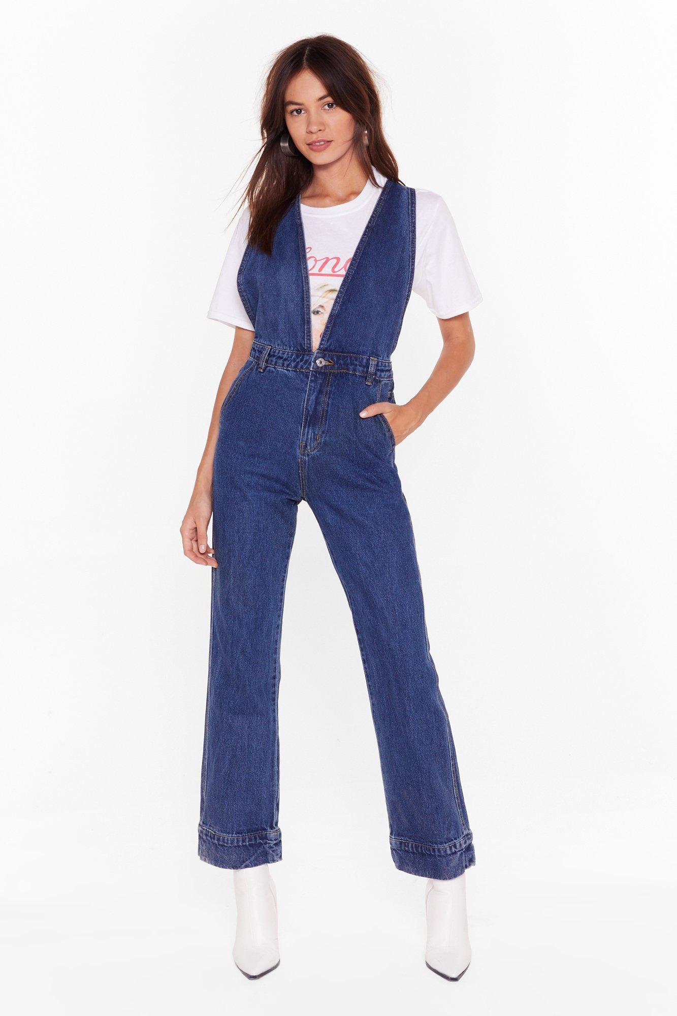 nasty gal denim jumpsuit