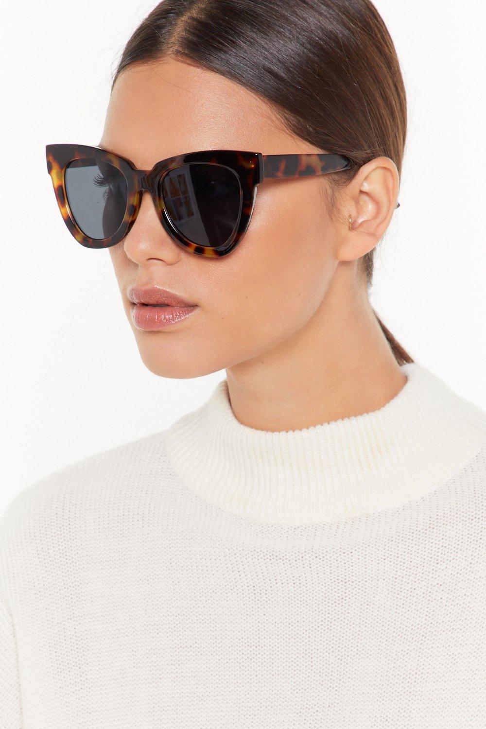 Oversized cat-eye tortoiseshell acetate sunglasses