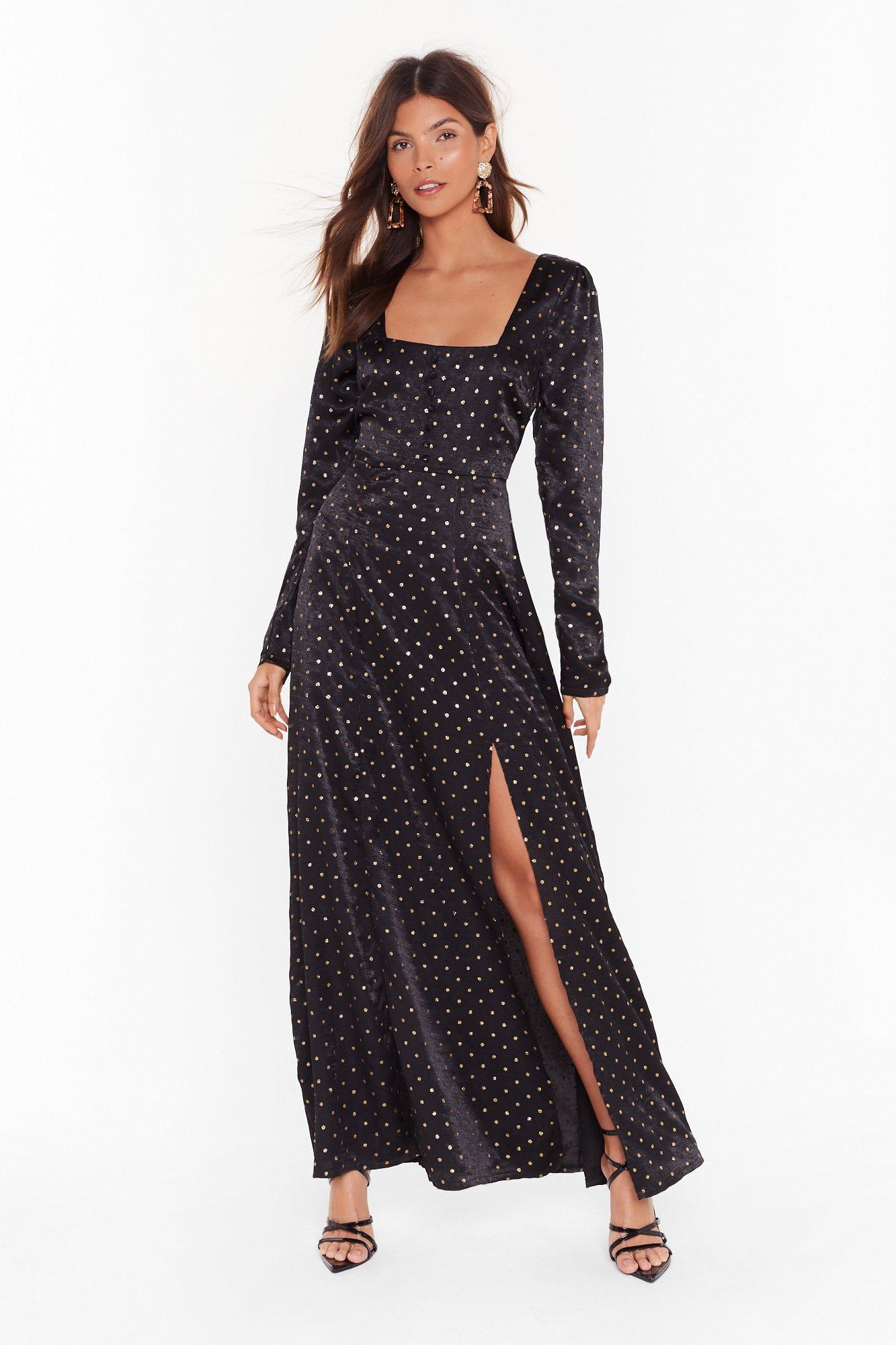 nasty gal black maxi dress