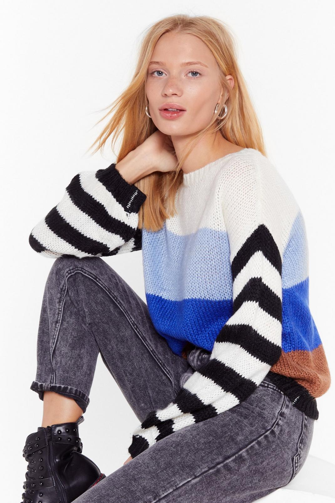 My Ideal Stripe Knit Drop Sleeve Sweater image number 1