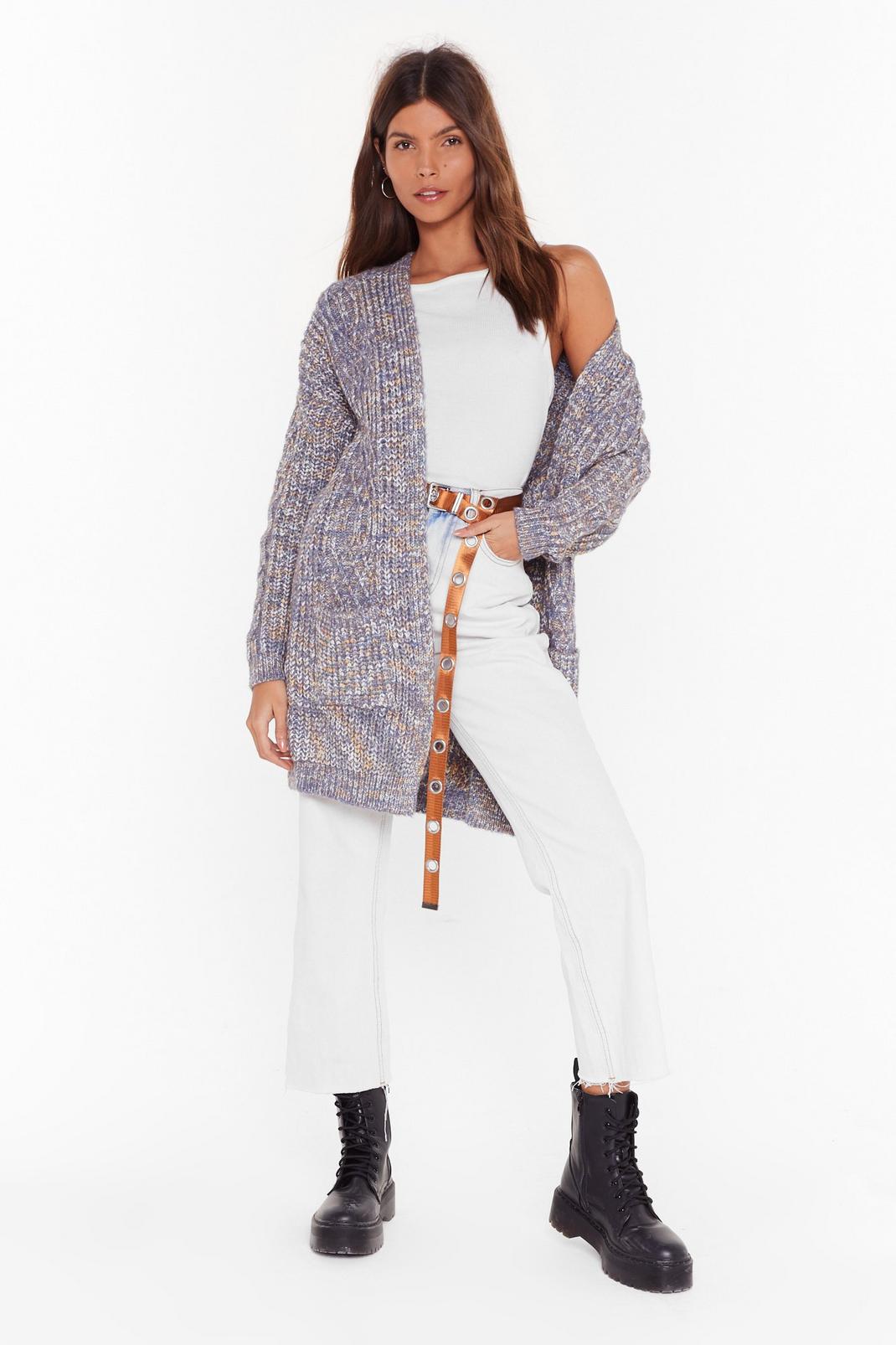 Knit's Made a Comeback Marl Longline Cardigan image number 1