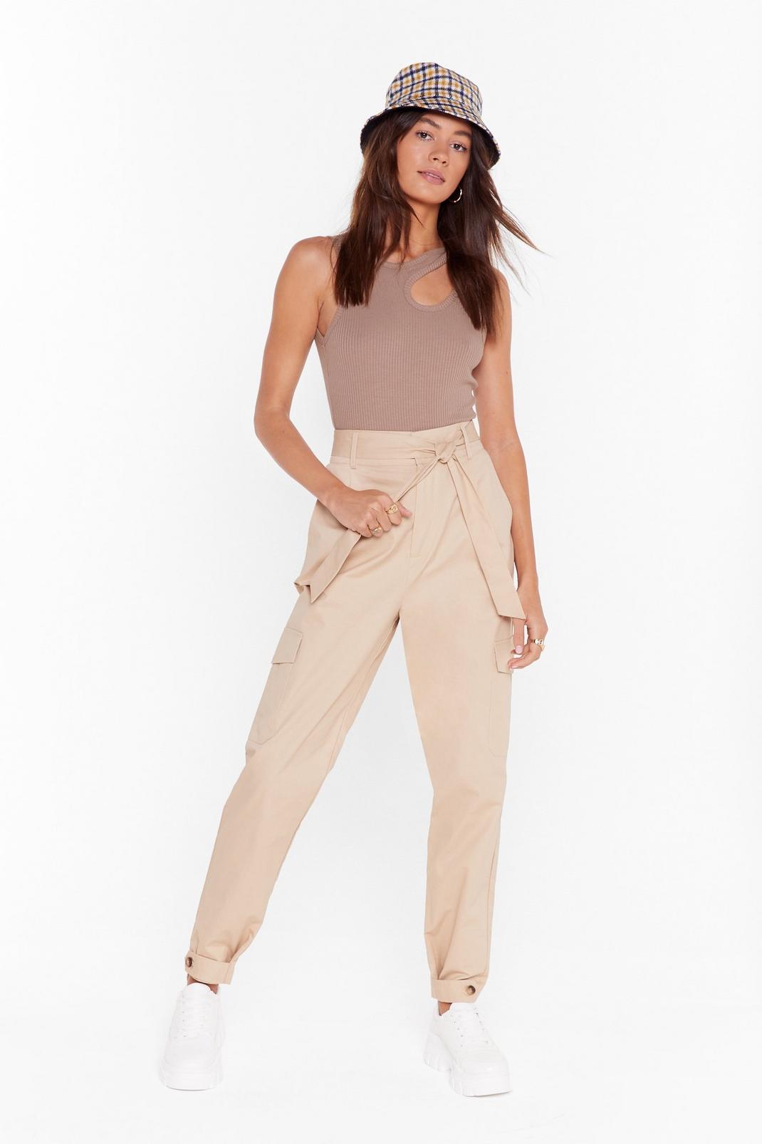 You Can Tie and Stop Us High-Waisted Cargo Pants image number 1