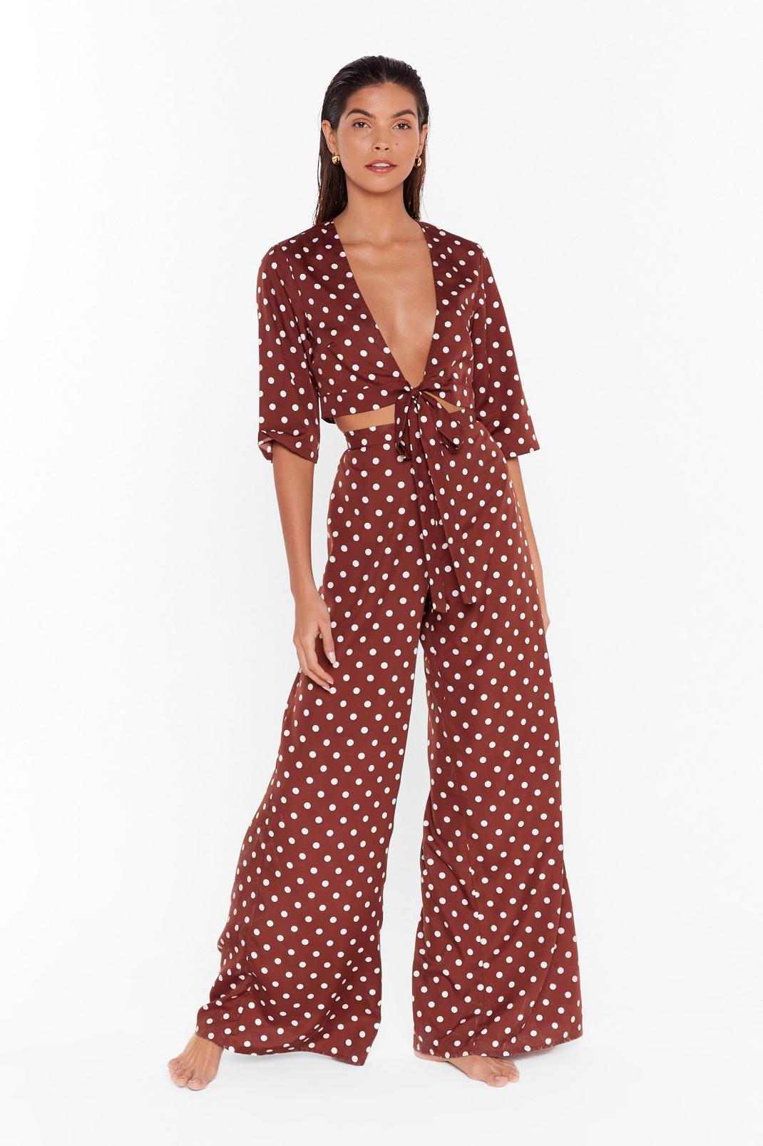 Don't Be Shady Polka Dot Wide-Leg Trousers image number 1