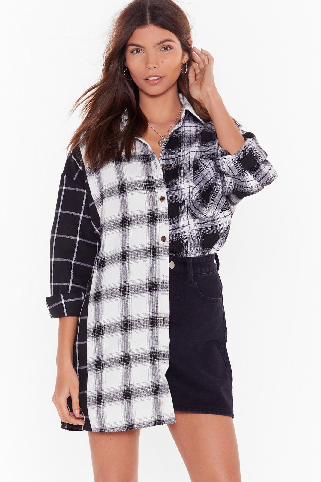Compare and Contrast Check Longline Shirt image number 1