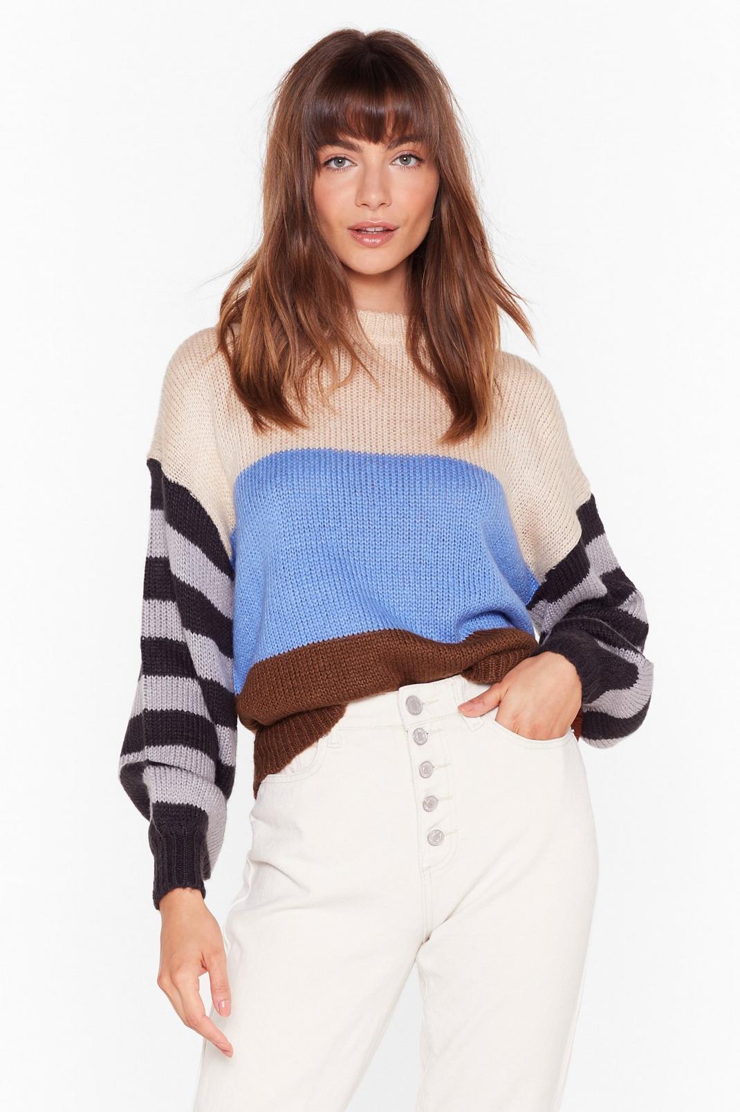My Ideal Stripe Knit Drop Sleeve Sweater image number 1