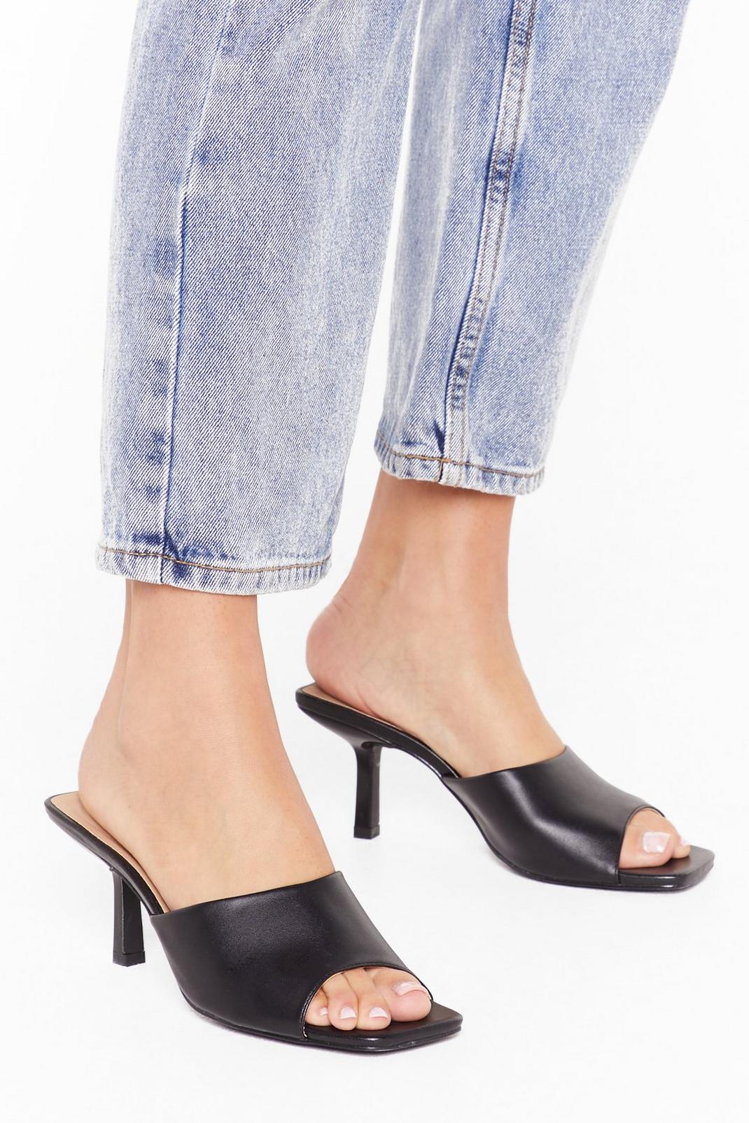 Night Mule Never Forget Faux Leather Stiletto Mules image number 1