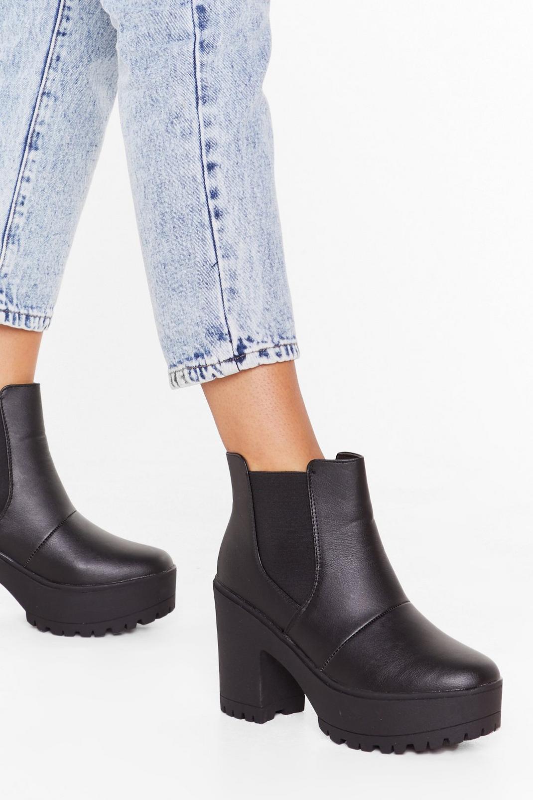 Walk Us Through It Faux Leather Chelsea Boots image number 1