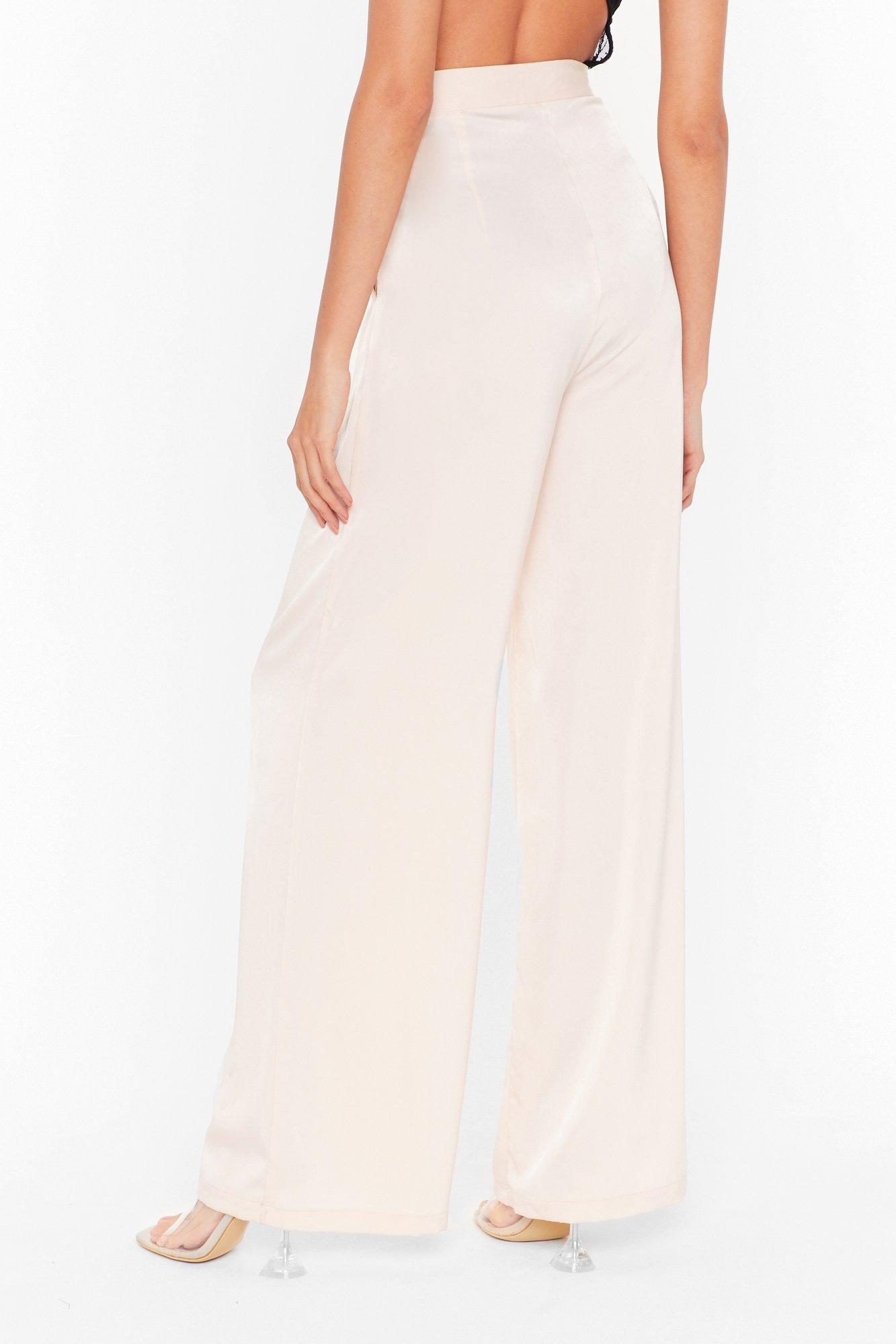Nour Satin Wide Leg Pant - Ivory curated on LTK