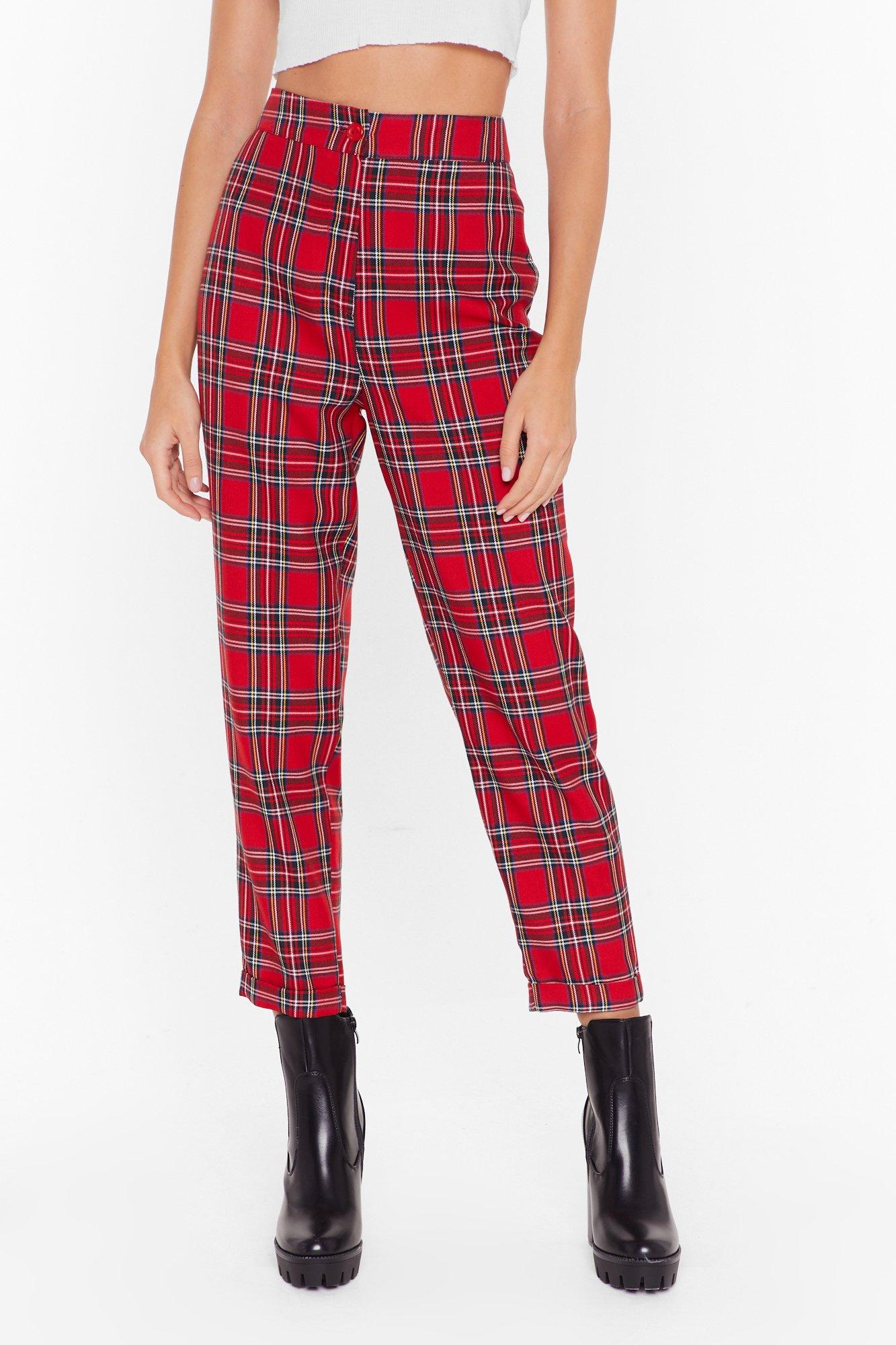 Tartan on sale tapered trousers