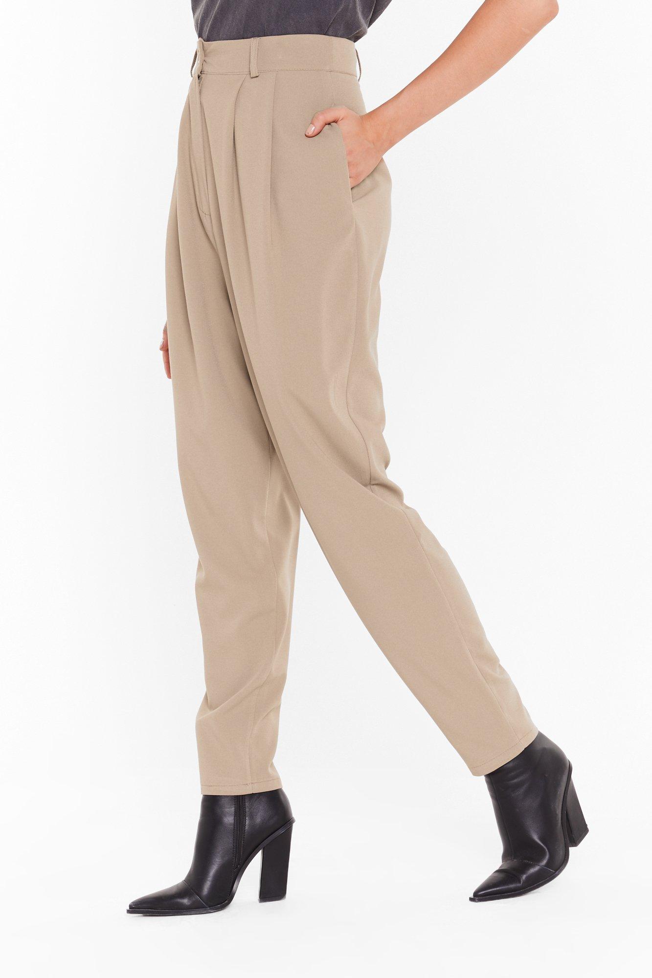Pleat Don't Go High-Waisted Tapered Pants  Tapered pants, Pants for women, High  waisted
