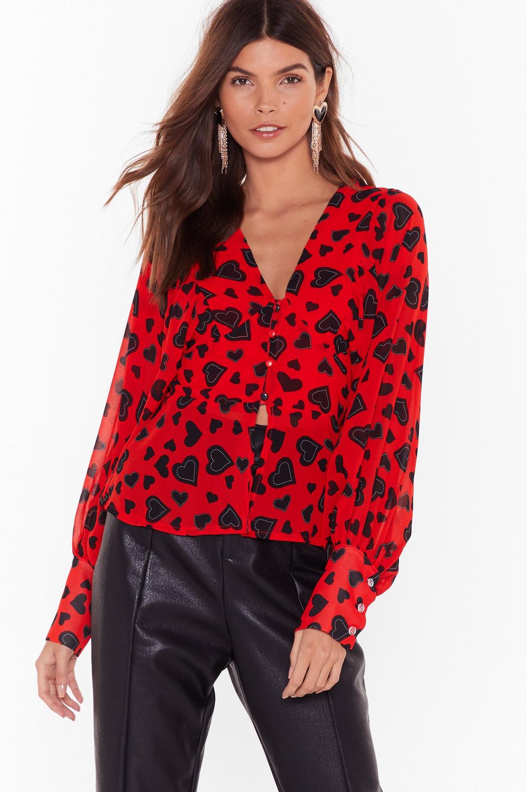 Heart the Party Button-Down Blouse image number 1