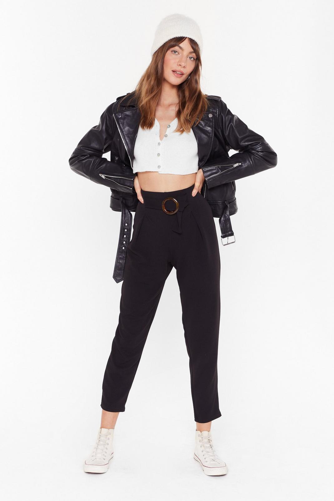 Hit Below the Belt High-Waisted Tapered Trousers image number 1
