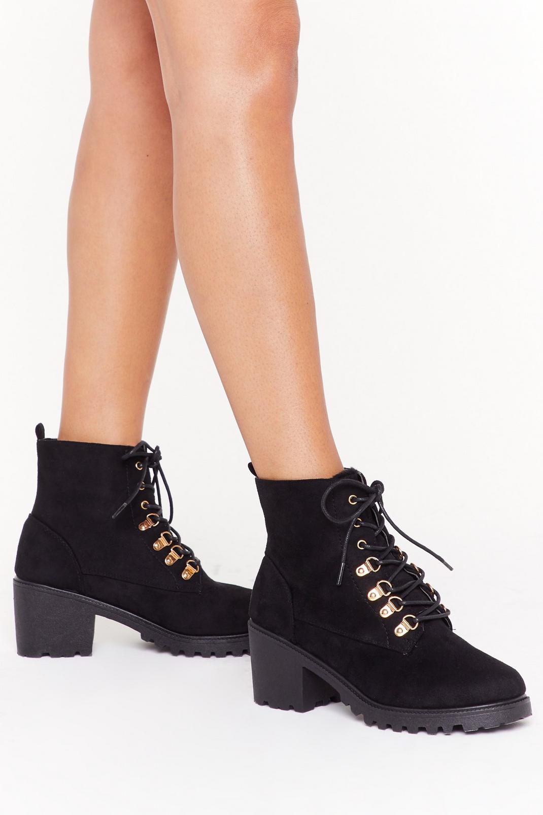 Can't D-ring Me Down Faux Suede Boots image number 1