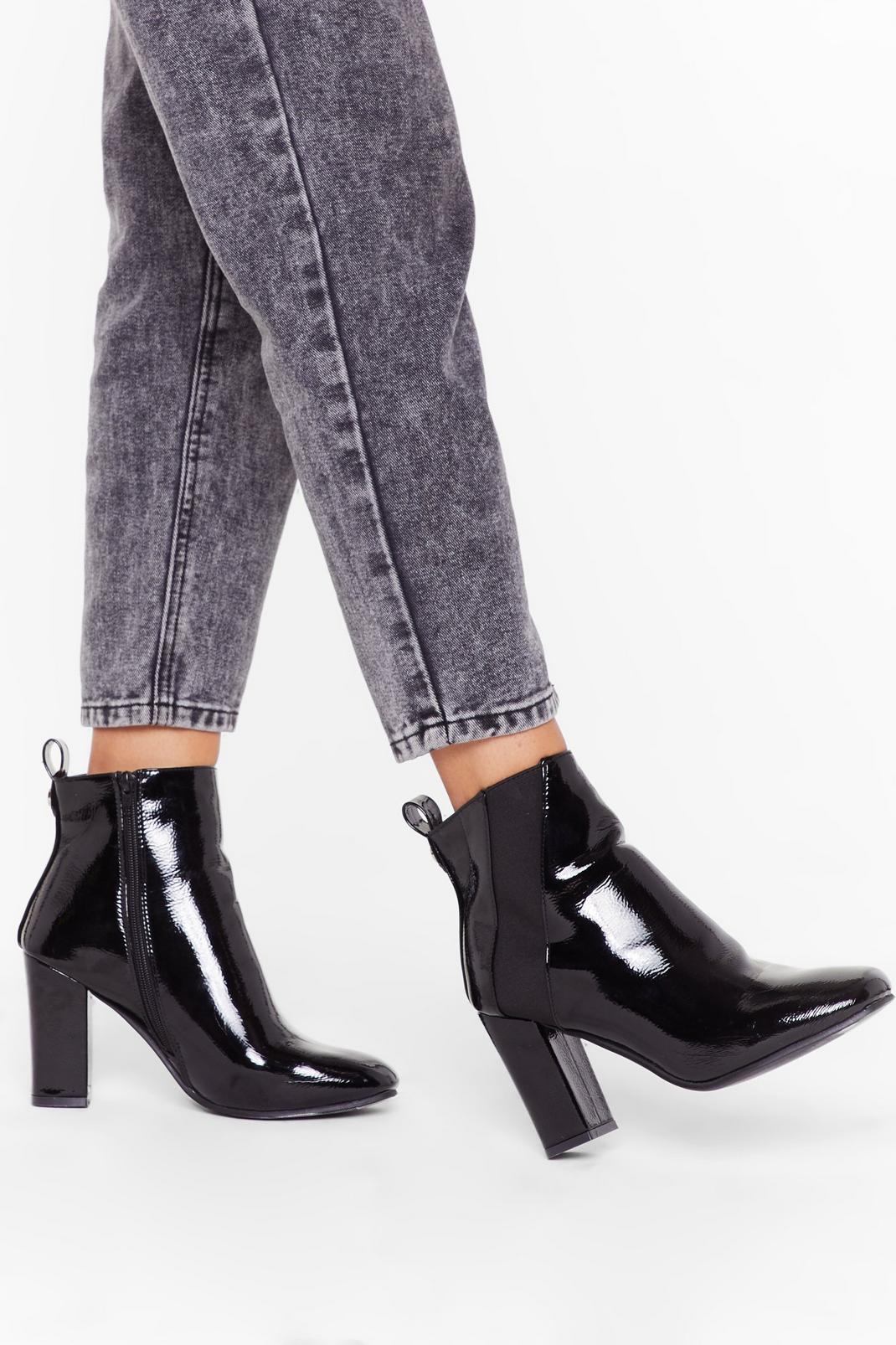 We Don't Take Sides Faux Leather Heeled Boots image number 1