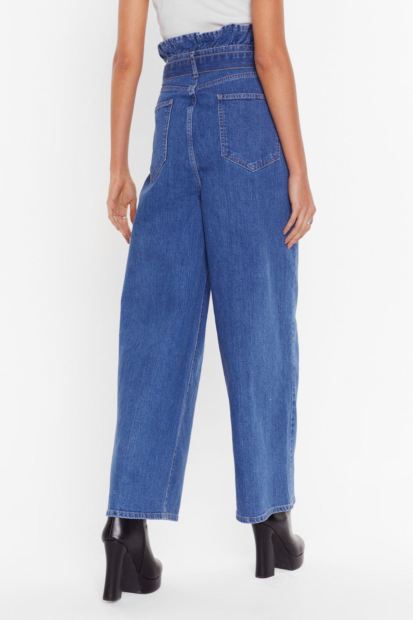 Wide Leg Paper-bag Jeans