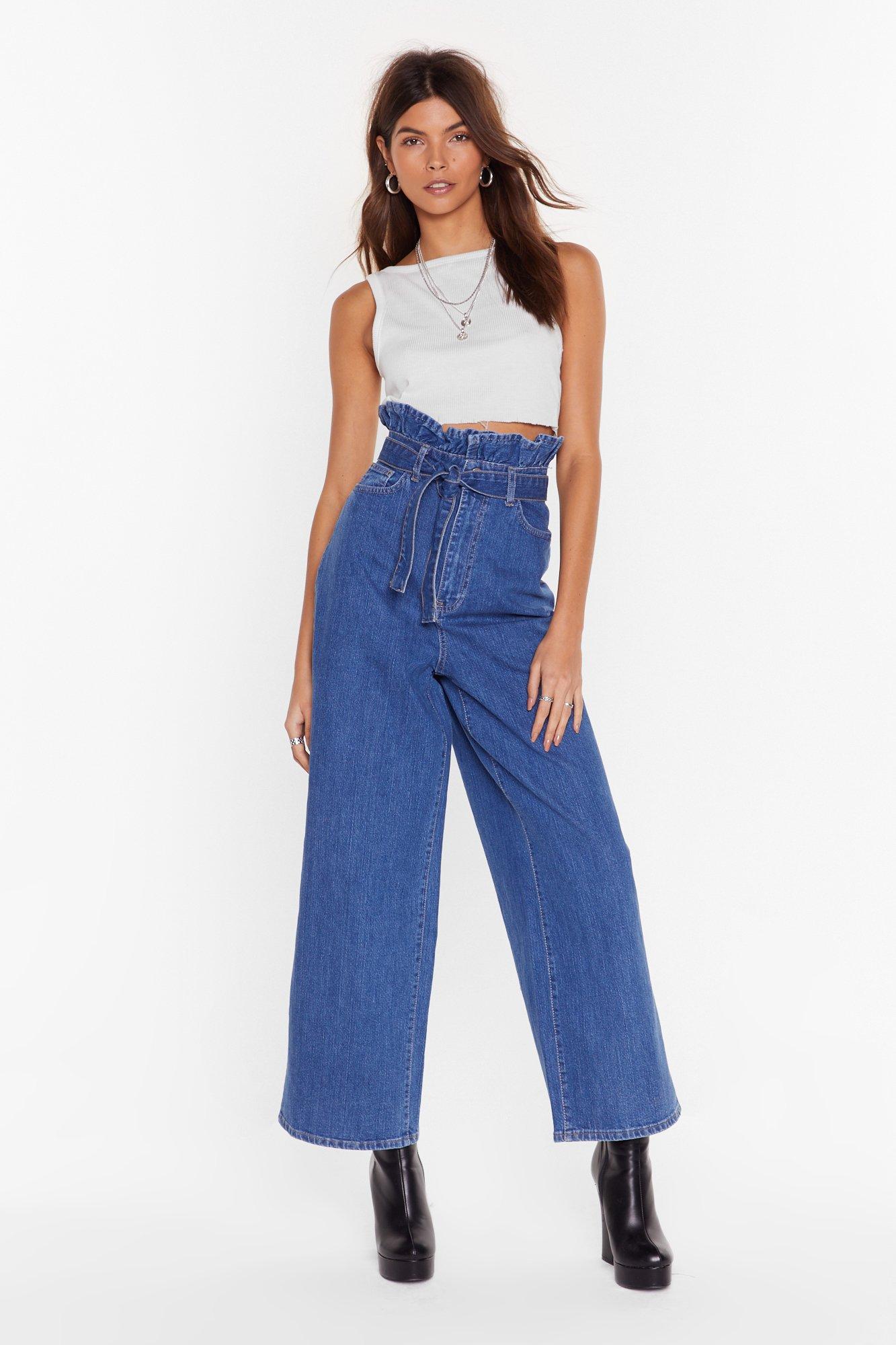 paperbag denim trousers