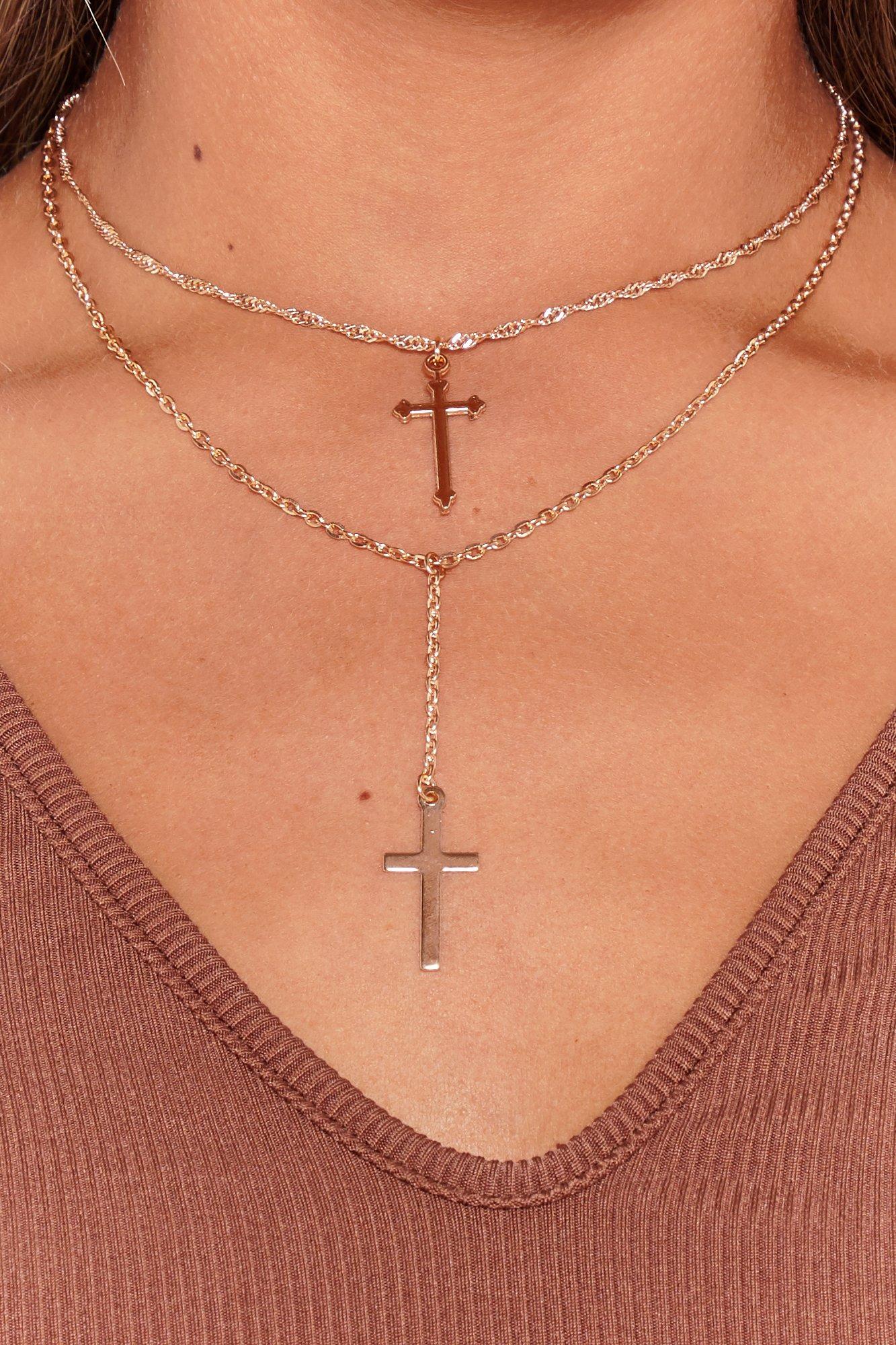 Double Cross Me Necklace