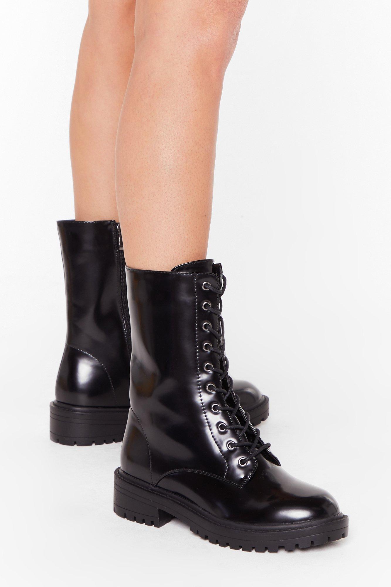 wide fit long leather boots