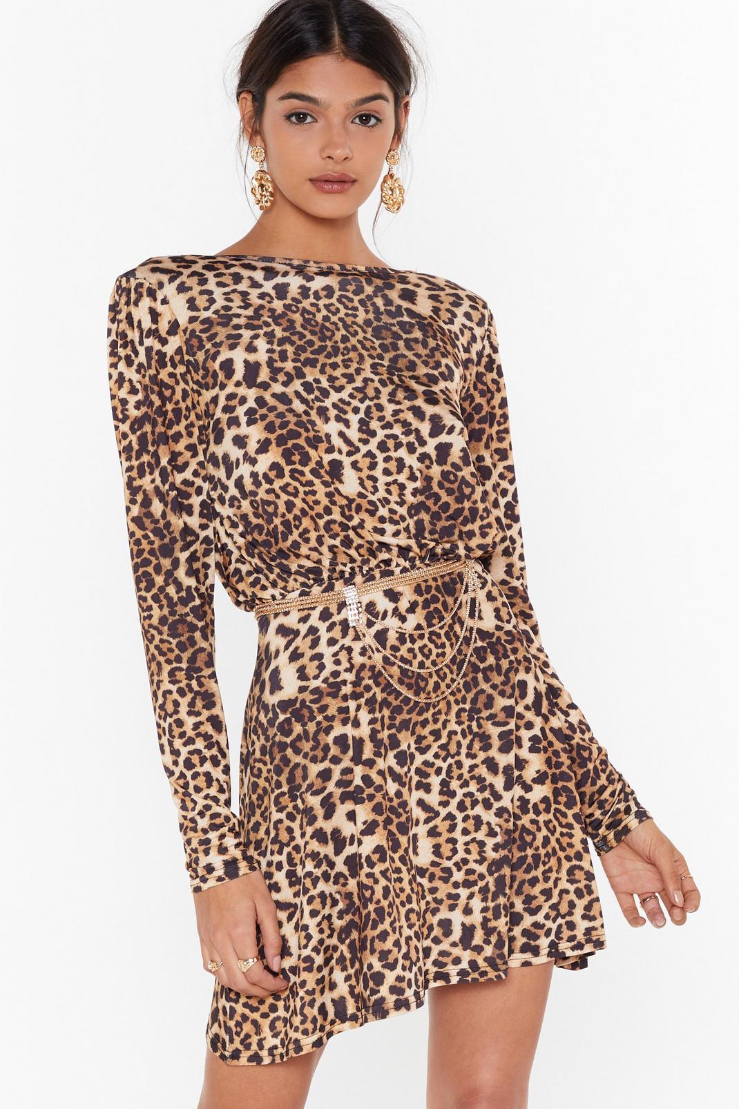 Hey Wild Child Leopard Mini Dress image number 1